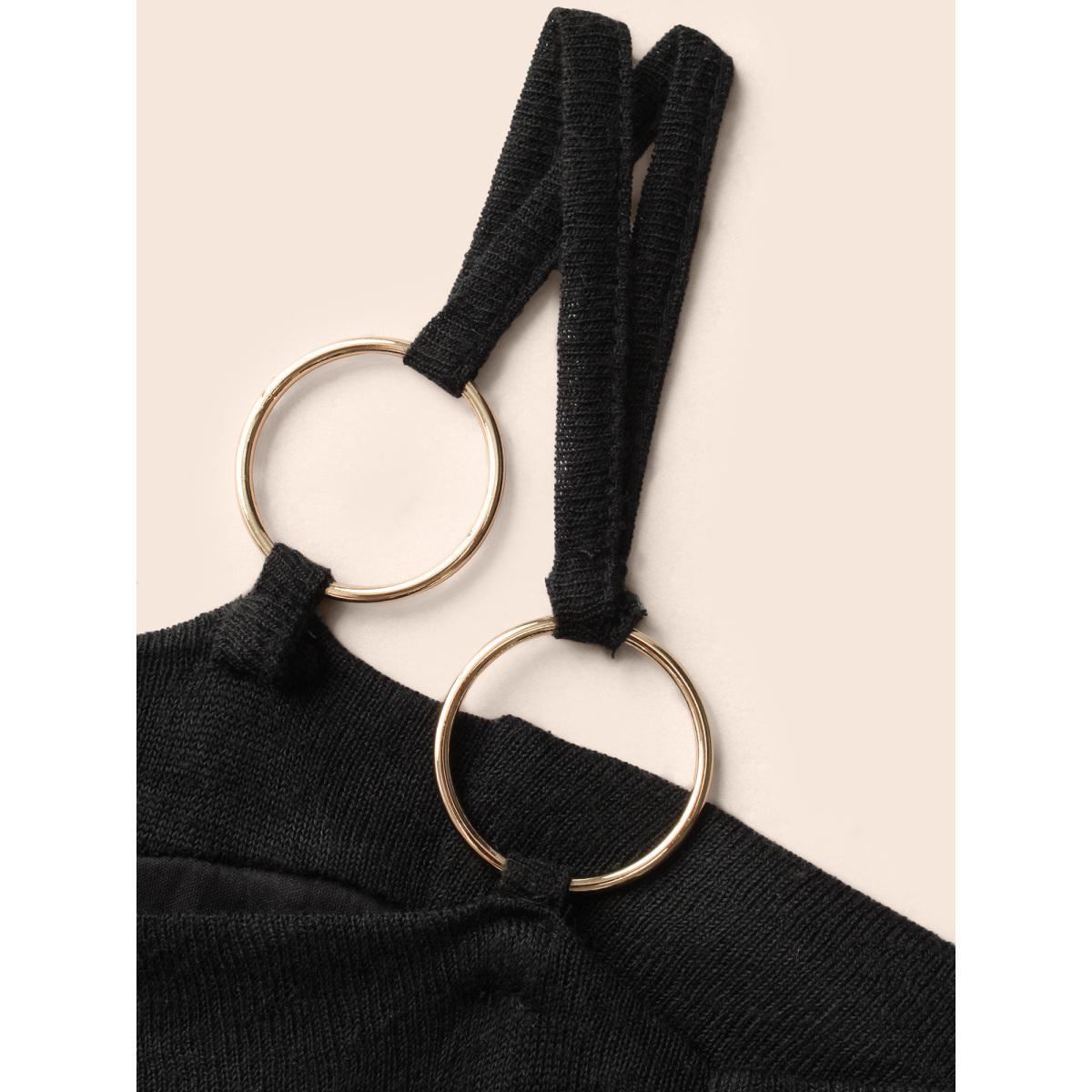 Plus Size Obsidian Side Slit Accents Maxi Dress Black Women Cocktail Belted Party Curvy Bloomchic 12/L Product Image