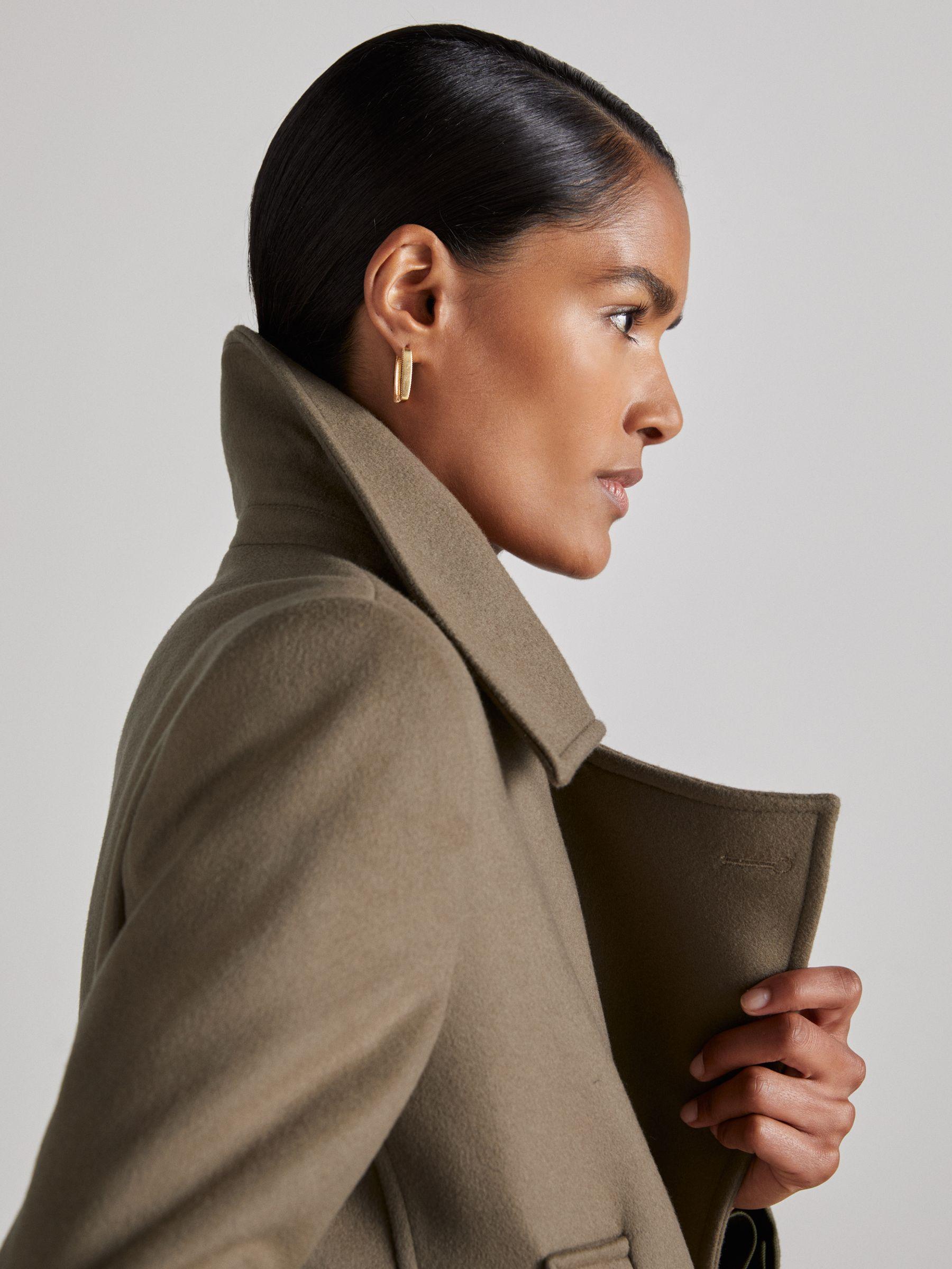 Atelier Wool-Blend Longline Coat in Khaki Product Image