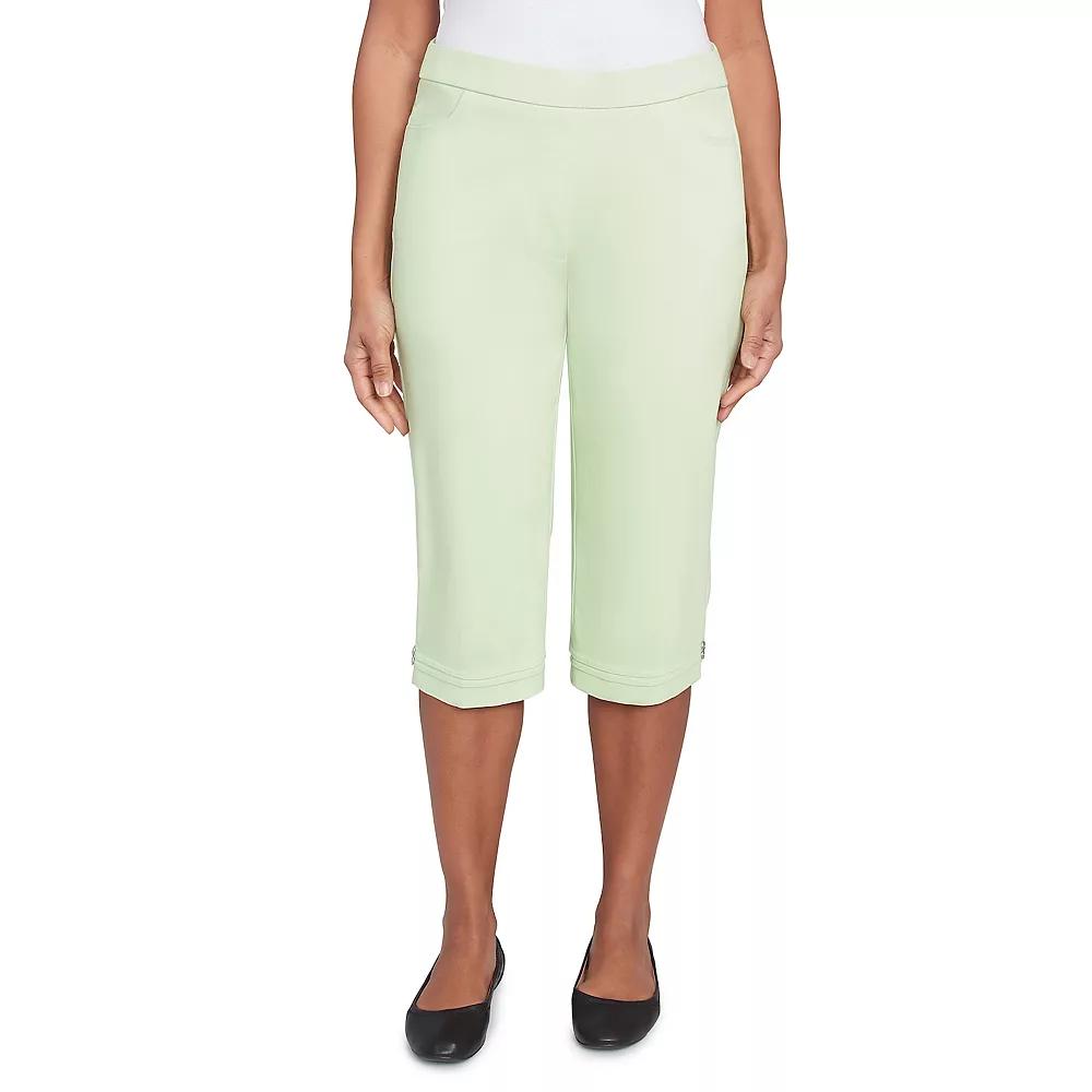 Women's Alfred Dunner Novelty Cuff Tummy Control Capri Pants,  Product Image