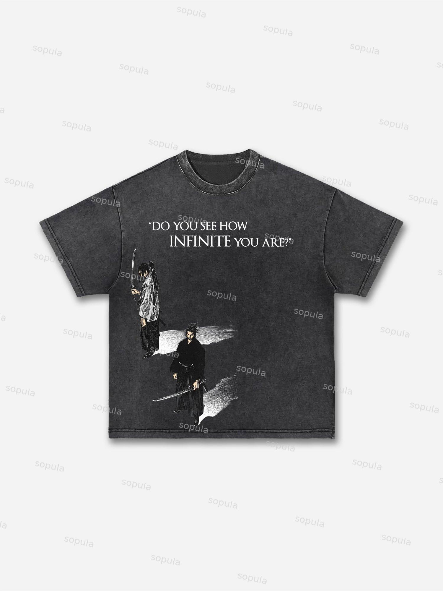 Vagabond Do You See How Infinite You Are Graphic Acid Wash T-shirt Product Image