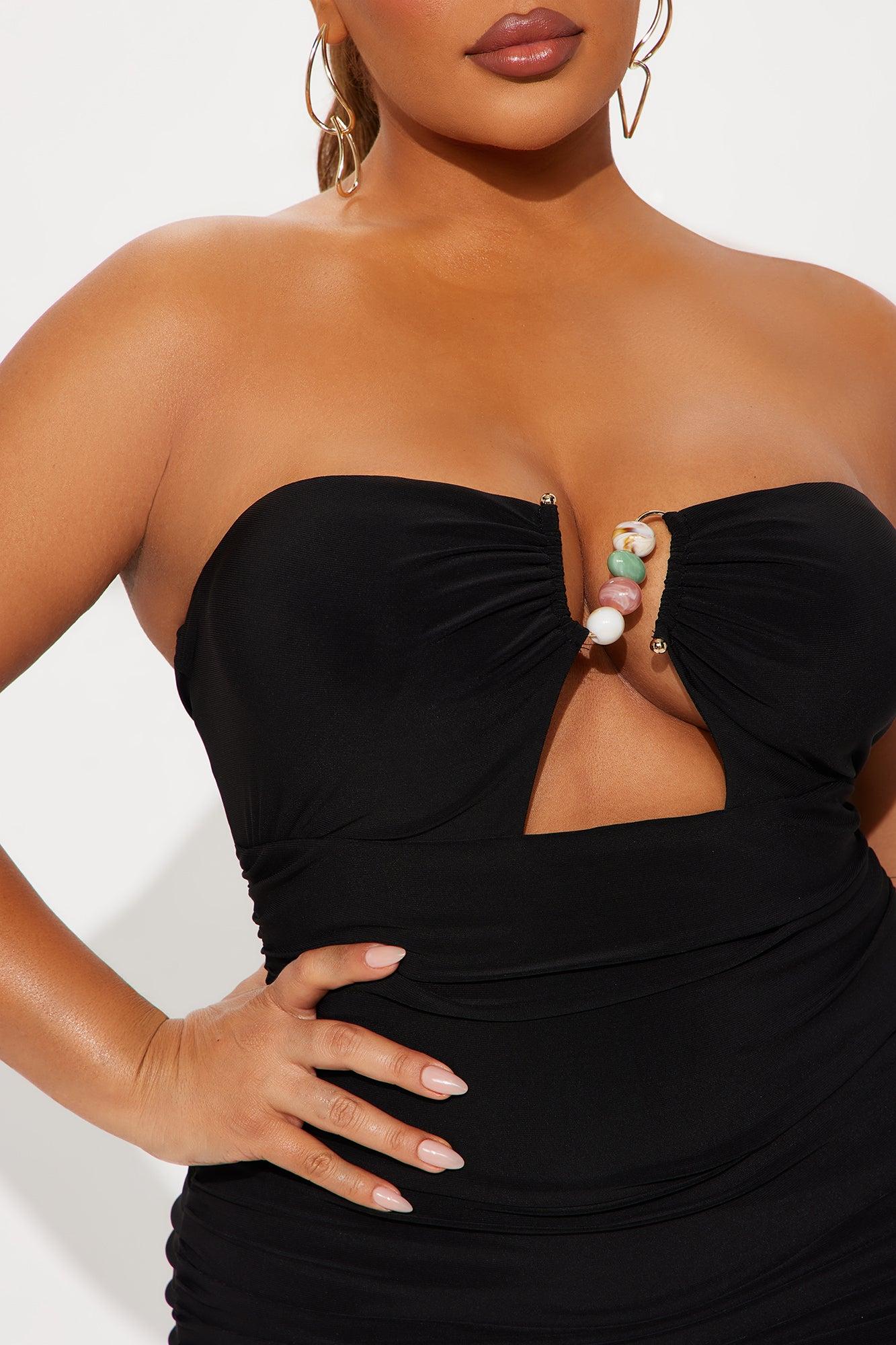 Jazlyn Hardware Ruched Midi Dress - Black Female Product Image