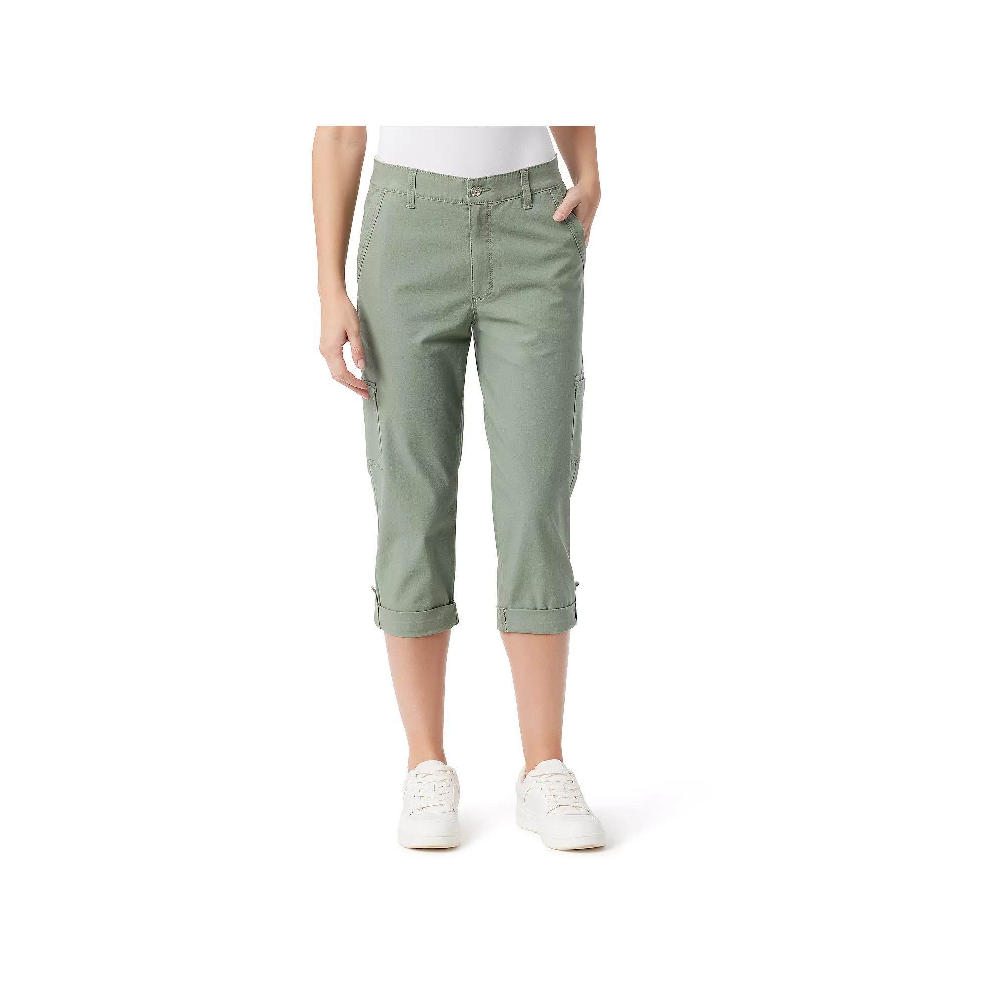 Petite Gloria Vanderbilt Cargo Capris, Womens Garden Green Product Image