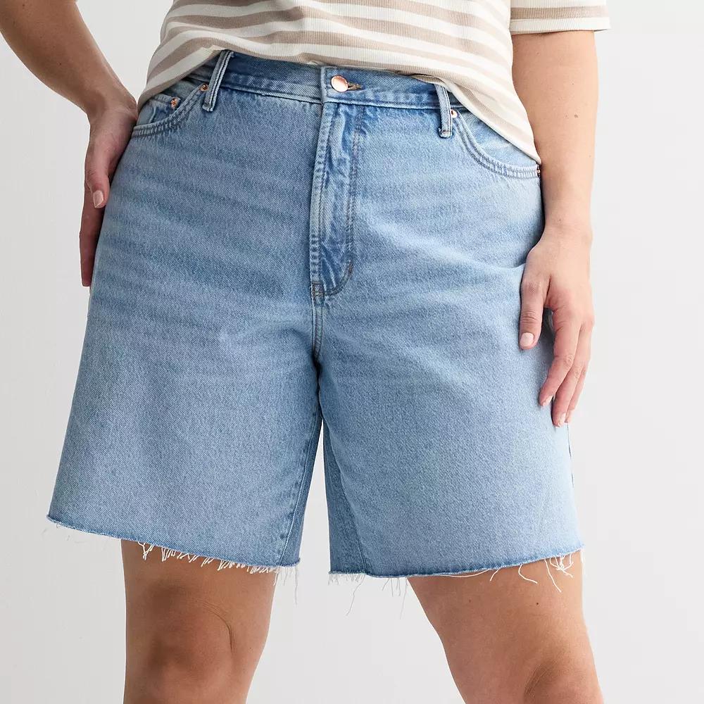 Plus Size Sonoma Goods For Life® Relaxed Bermuda Shorts, Women's, Size: 20 W, Medium Light Blue Product Image