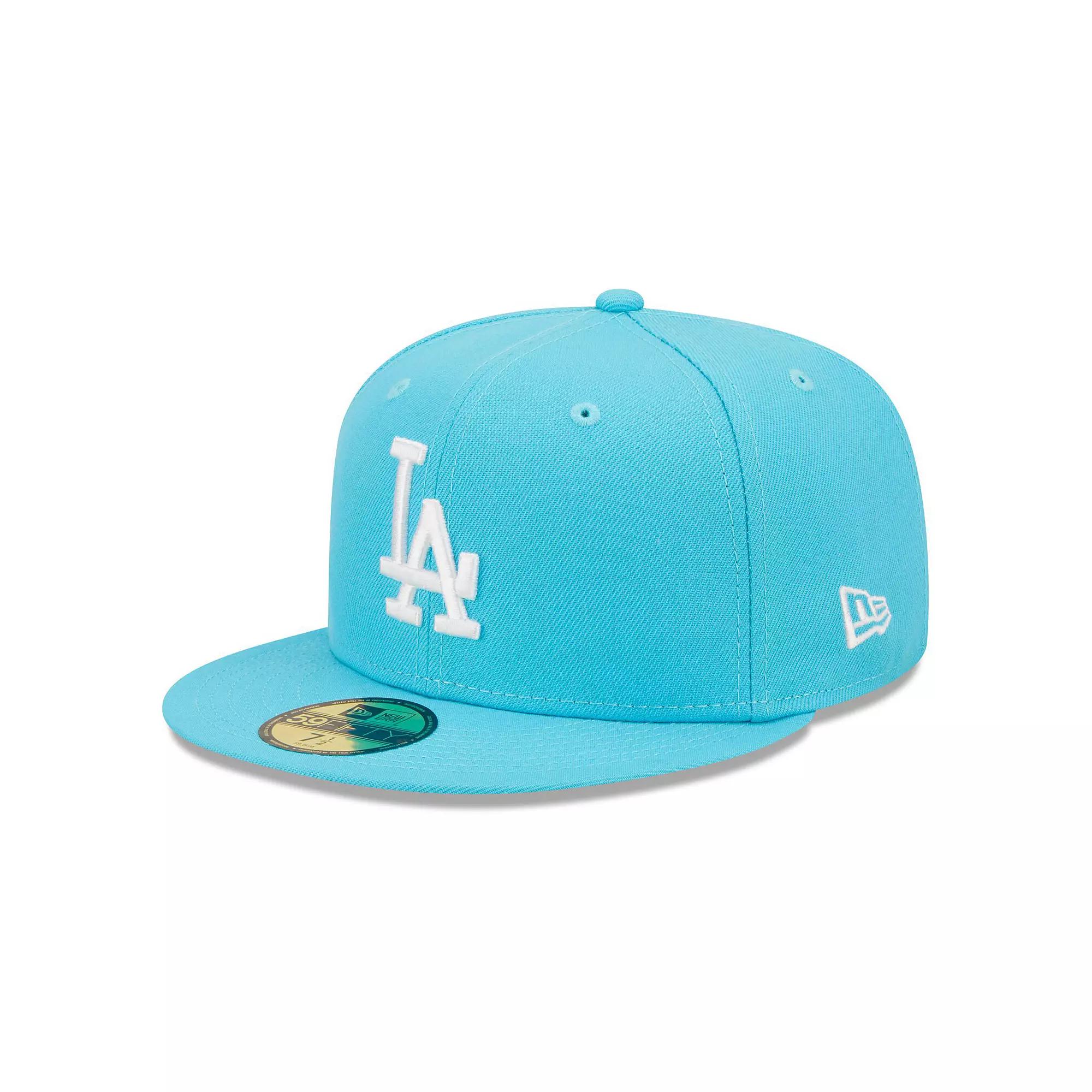 Men's New Era Blue Los Angeles Dodgers Vice Highlighter Logo 59FIFTY Fitted Hat,  Product Image