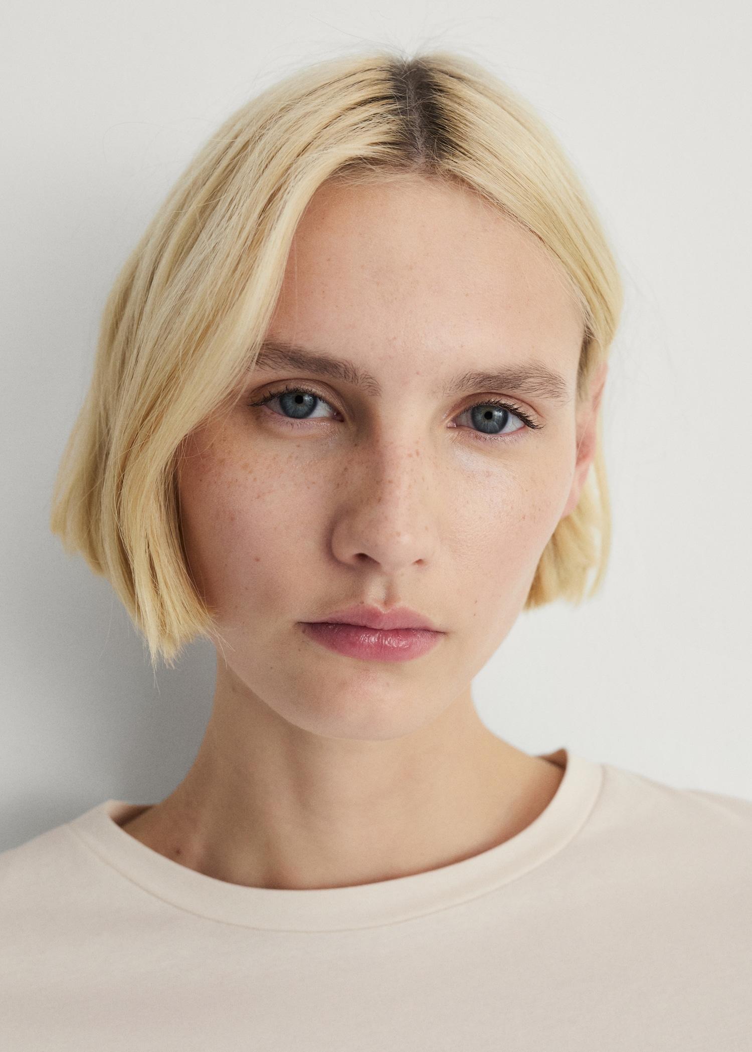 Two-piece plain cotton pajama set - Women | MANGO USA Product Image