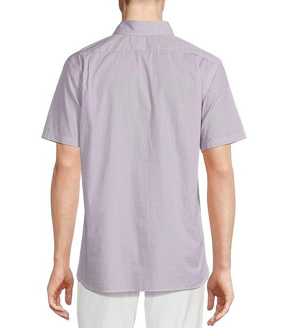 Cremieux Blue Label Micro Geo Print Poplin Short Sleeve Woven Shirt Product Image