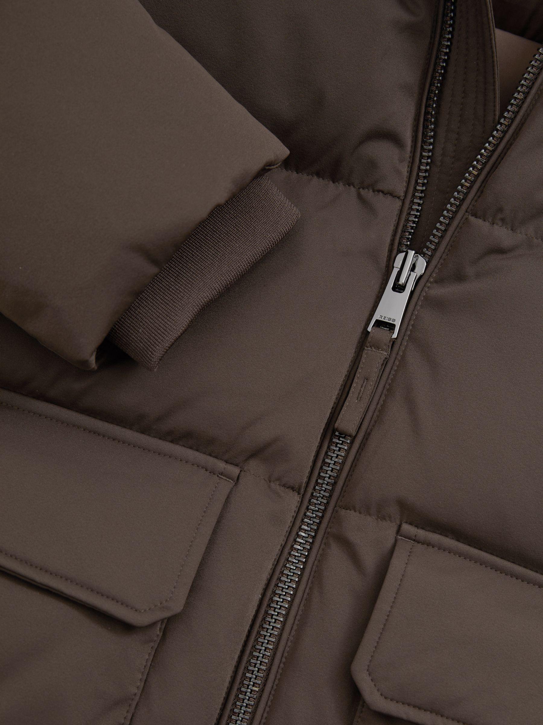 Quilted Shell Puffer Down Jacket in Brown/Stone Product Image