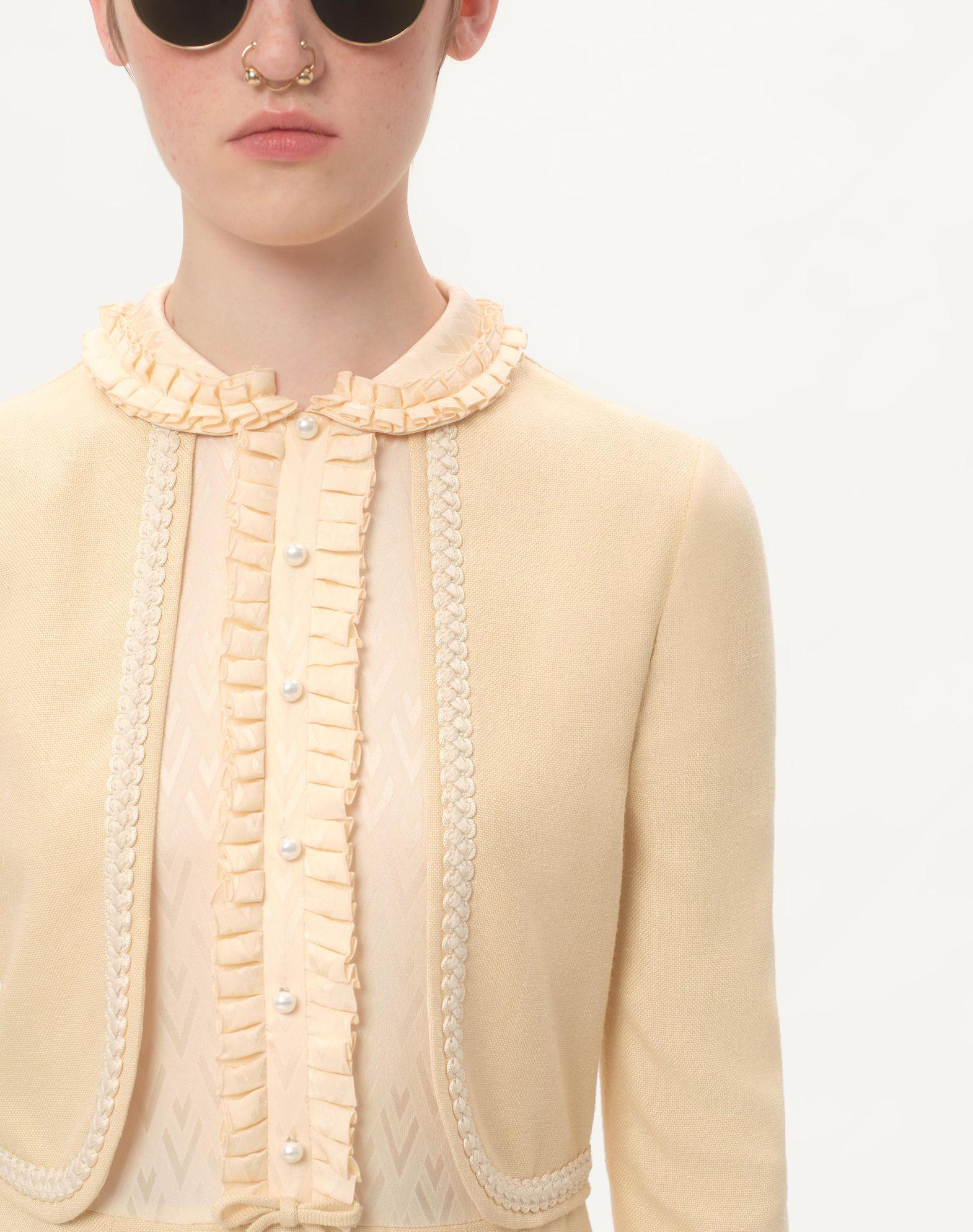 Short Dress In Rustic Silk With Feathers Product Image