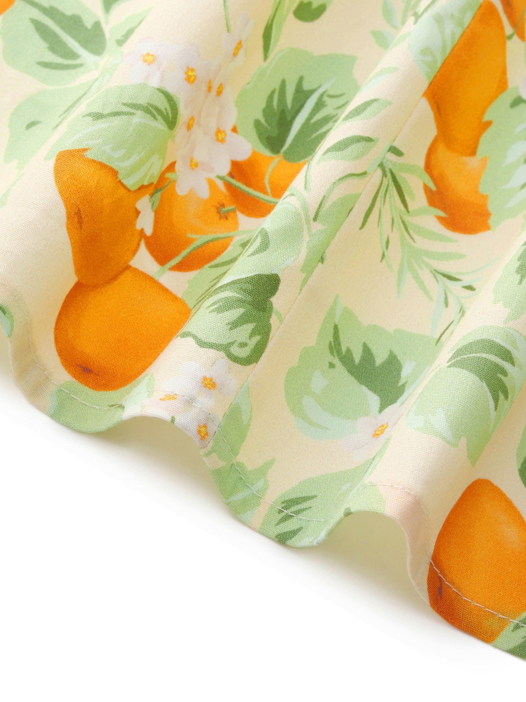 Cotton Floral Print Twist Front Women Midi Dress Product Image