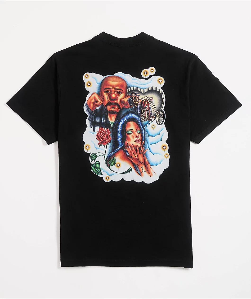 Hey Ruca Tears N Gears Black T-Shirt Product Image