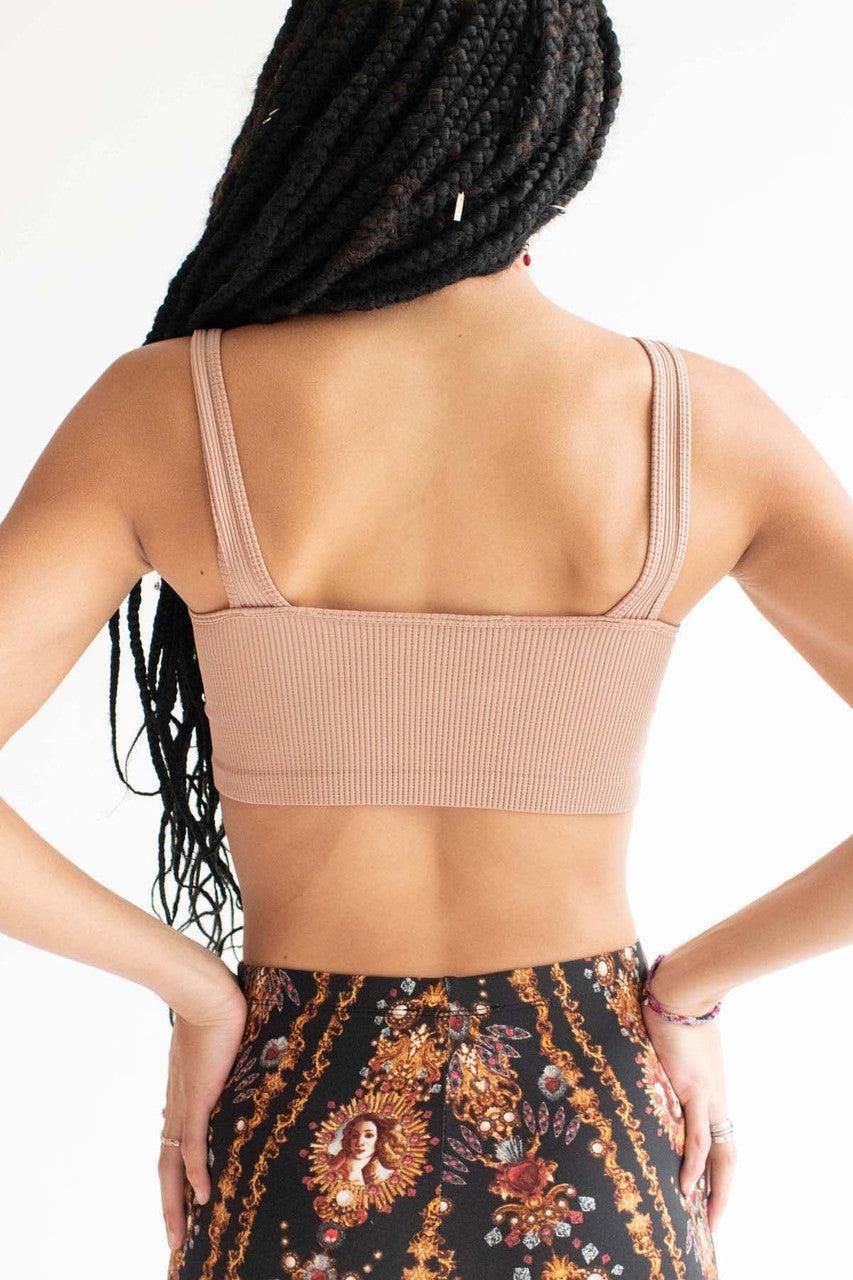 Tan Ribbed Seamless Bralette Product Image