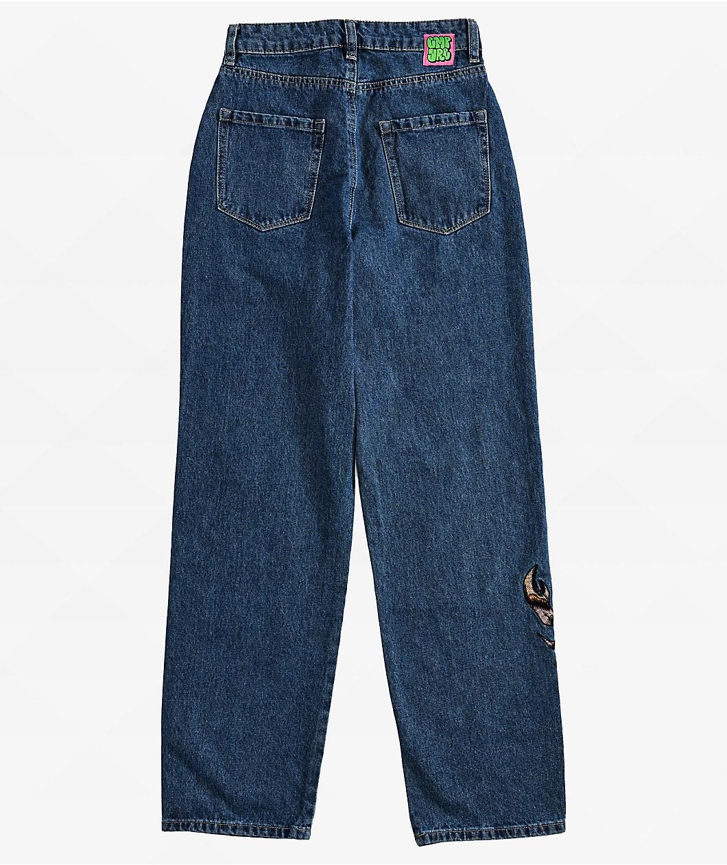 Empyre Tori Scorpion Embroidery Blue Skate Jeans Product Image