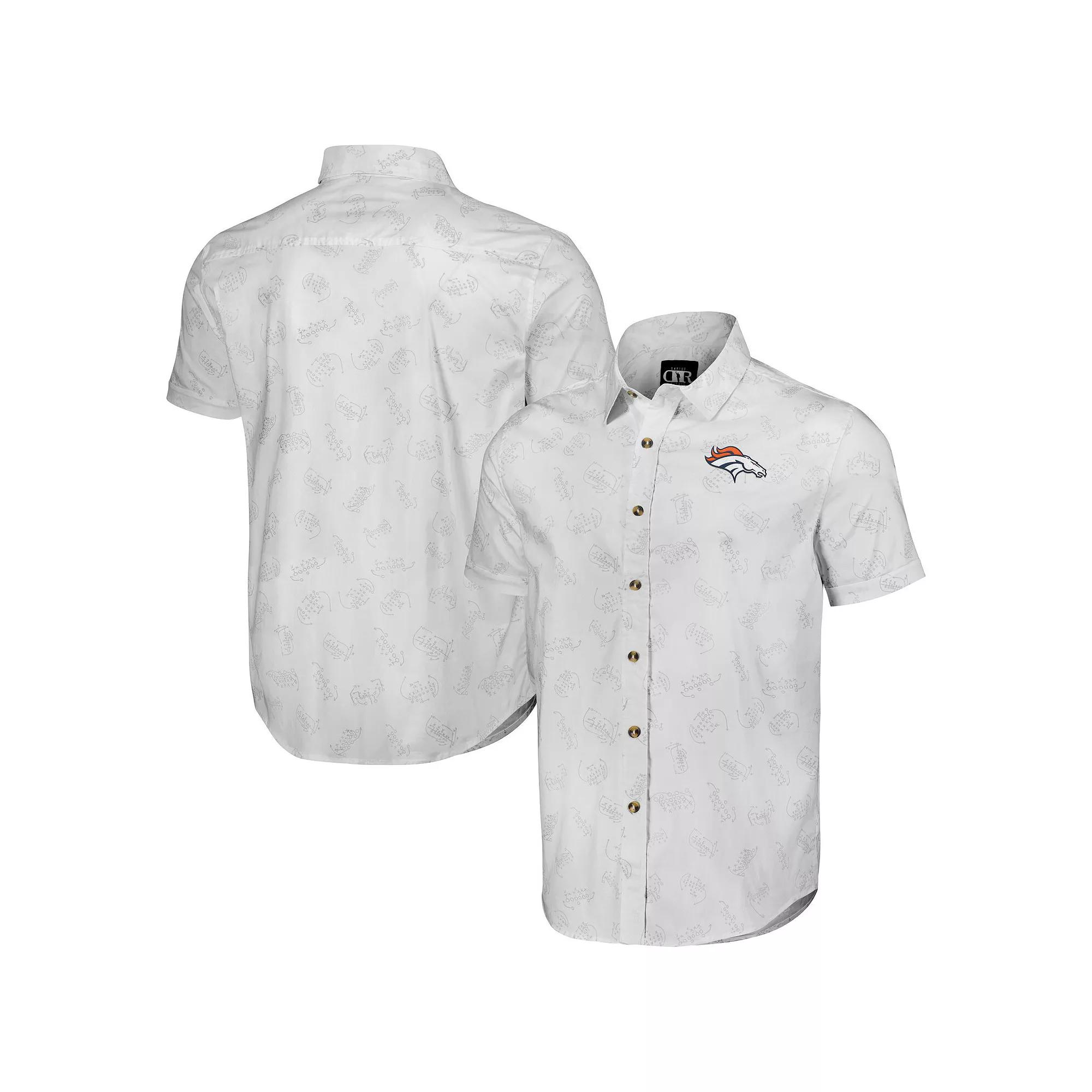 Men's NFL x Darius Rucker Collection by Fanatics White Los Angeles Rams Woven Short Sleeve Button Up Shirt,  Product Image