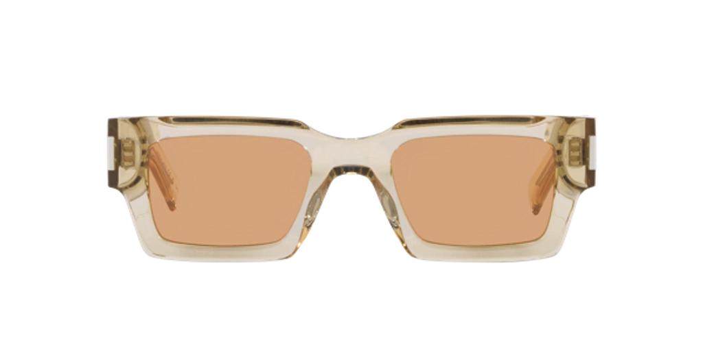 SAINT LAURENT Womens Yellow Ys000468 Rectangle-frame Acetate Sunglasses In Beige Product Image