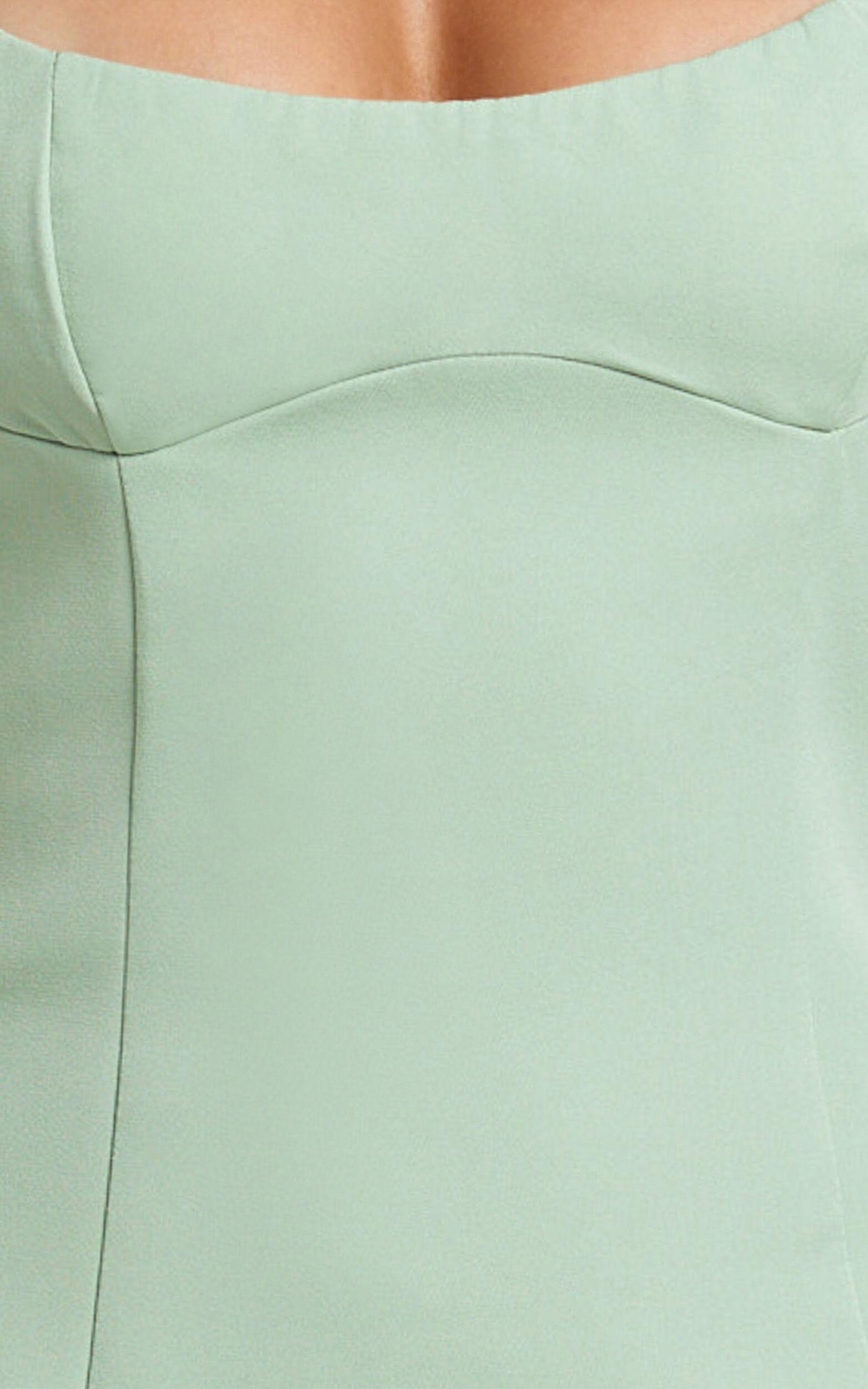 Aretha Mini Dress - Corset Panel Dress in Sage Product Image