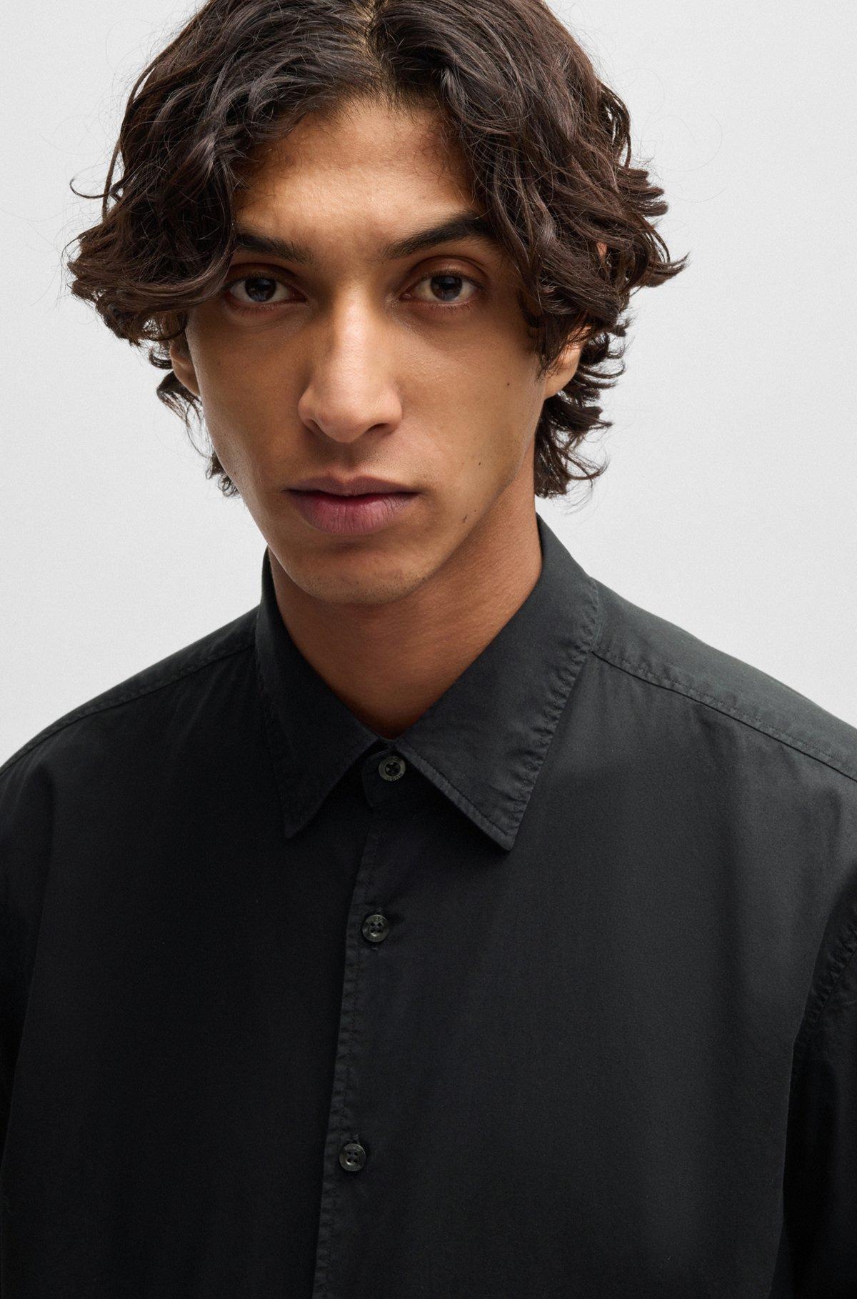 Slim-fit shirt in stretch-cotton canvas Product Image