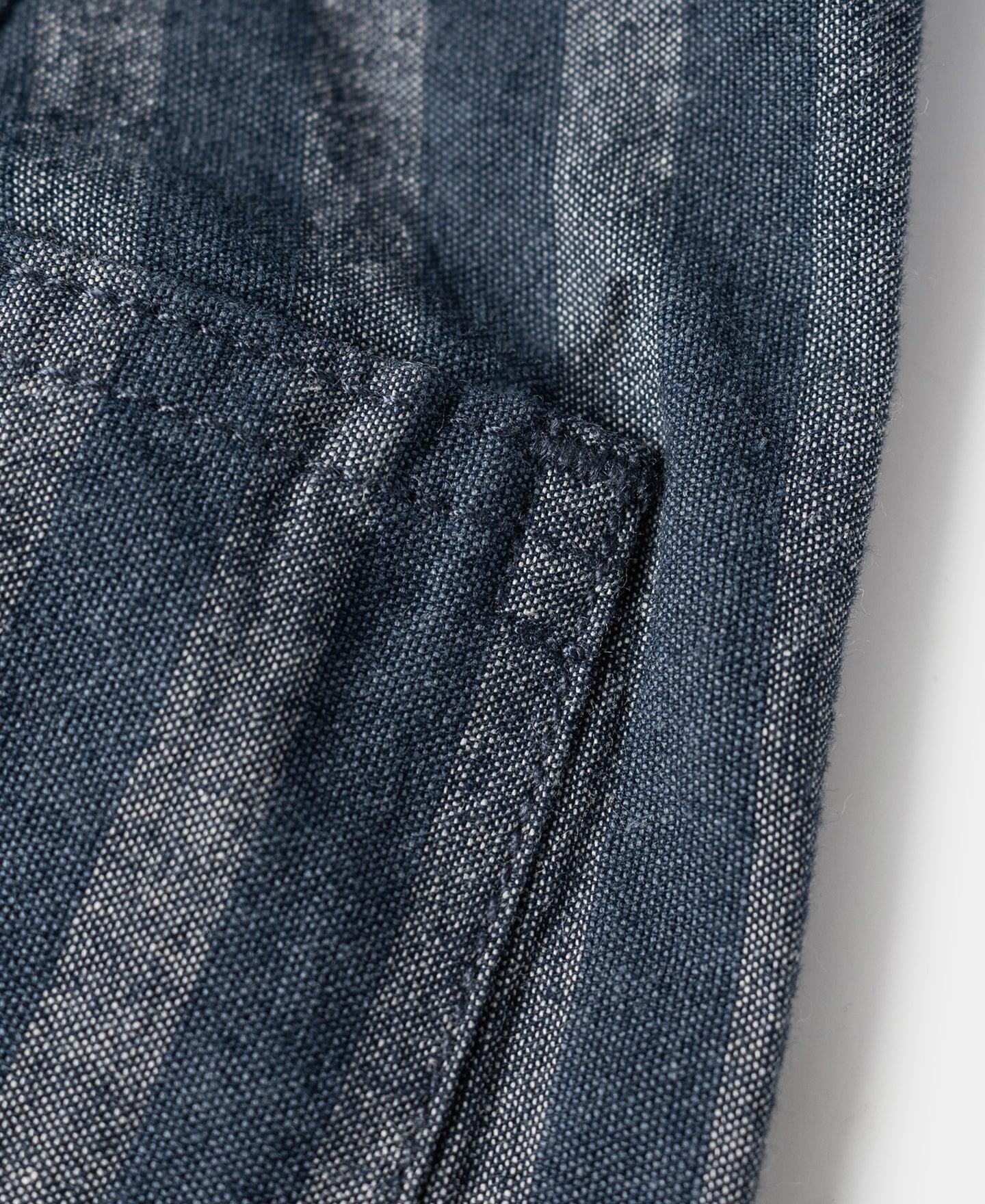 Relaxed Fit Striped Chambray Shorts Product Image