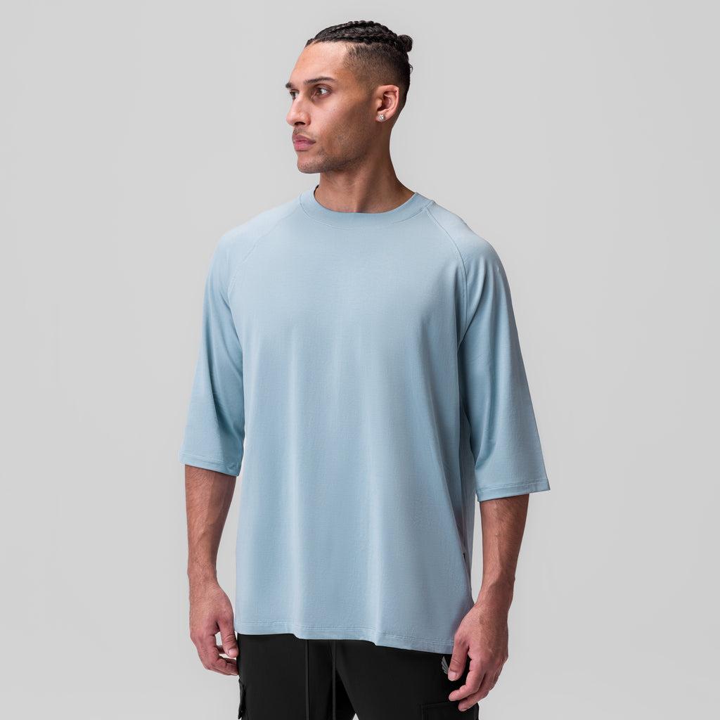 1086. Supima® 3/4-Sleeve Oversized Tee - Light Sky Product Image