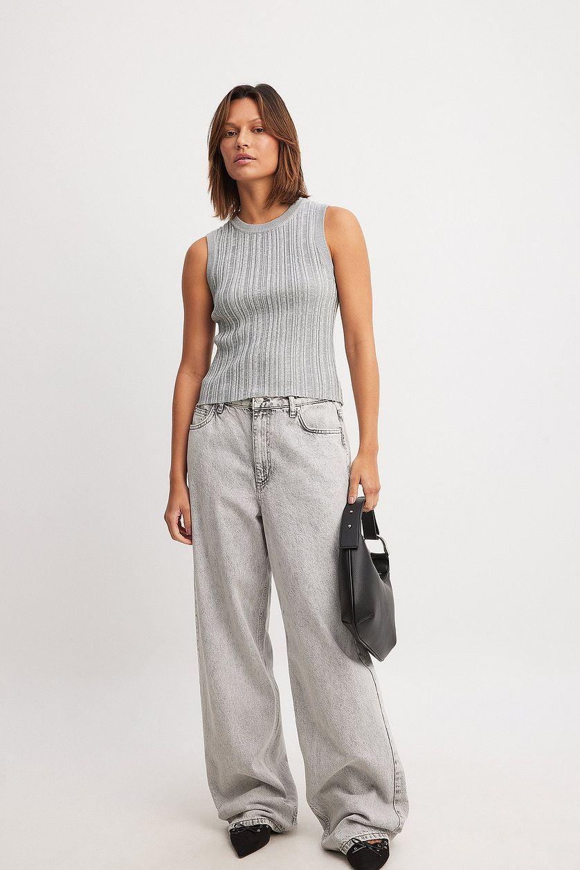 Knitted Ribbed Sleeveless Top Product Image