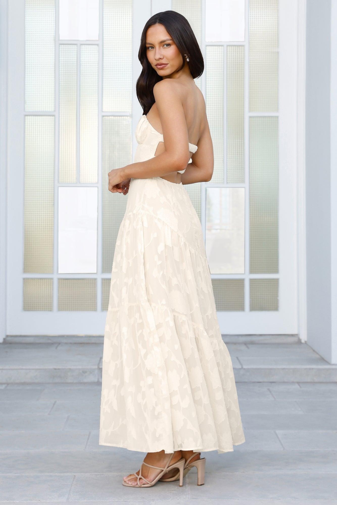 Wildflower Waltz Strapless Maxi Dress Yellow Product Image