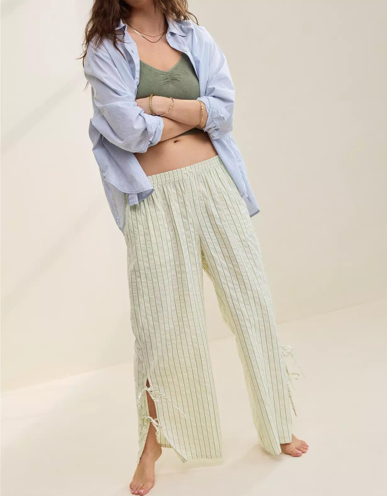 Aerie Off-Duty Seersucker Side Tie Trouser PJ Product Image