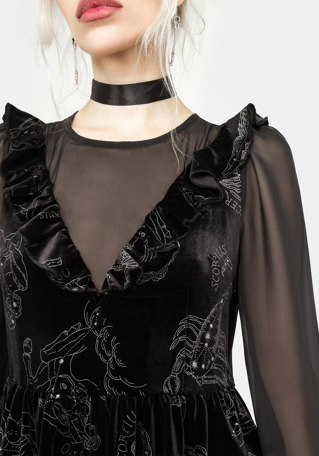 Zodiac Foil Print Mini Dress Product Image