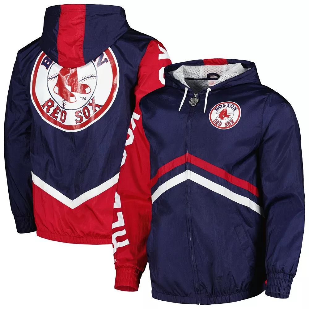 Men's Mitchell & Ness Navy Boston Red Sox Undeniable Full-Zip Hoodie Windbreaker Jacket,  Product Image