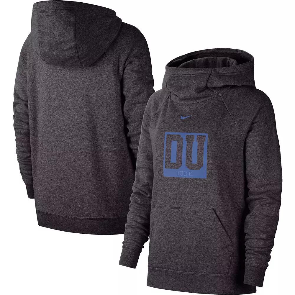 Women's Nike Charcoal Duke Blue Devils Essential Funnel Neck Raglan Pullover Hoodie,  Product Image