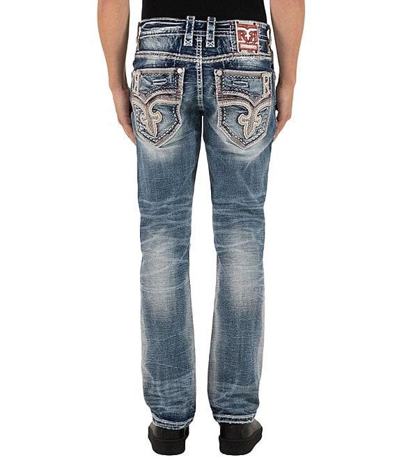 Rock Revival Jakub Straight Leg 5-Pocket Destructed Jeans Product Image