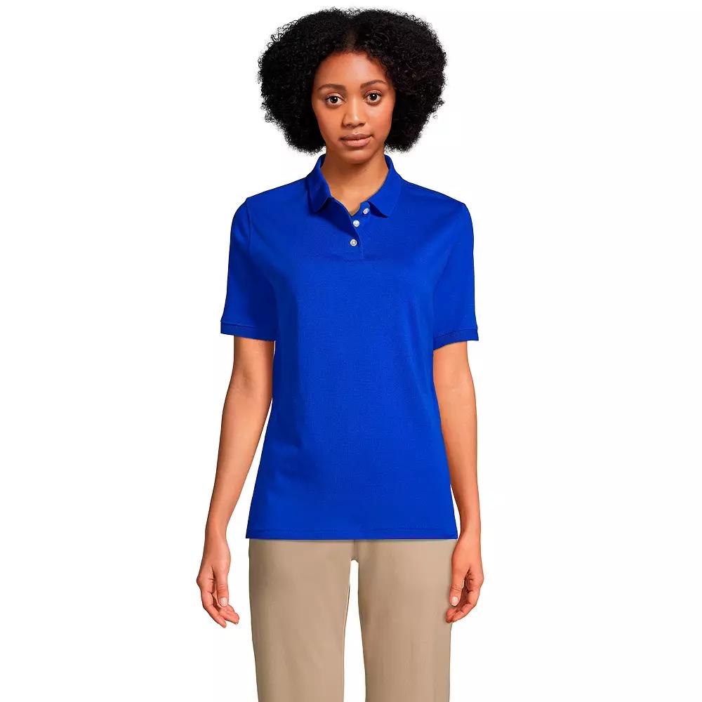 Women's Lands' End School Uniform Classic Short Sleeve Interlock Polo Top,  Product Image
