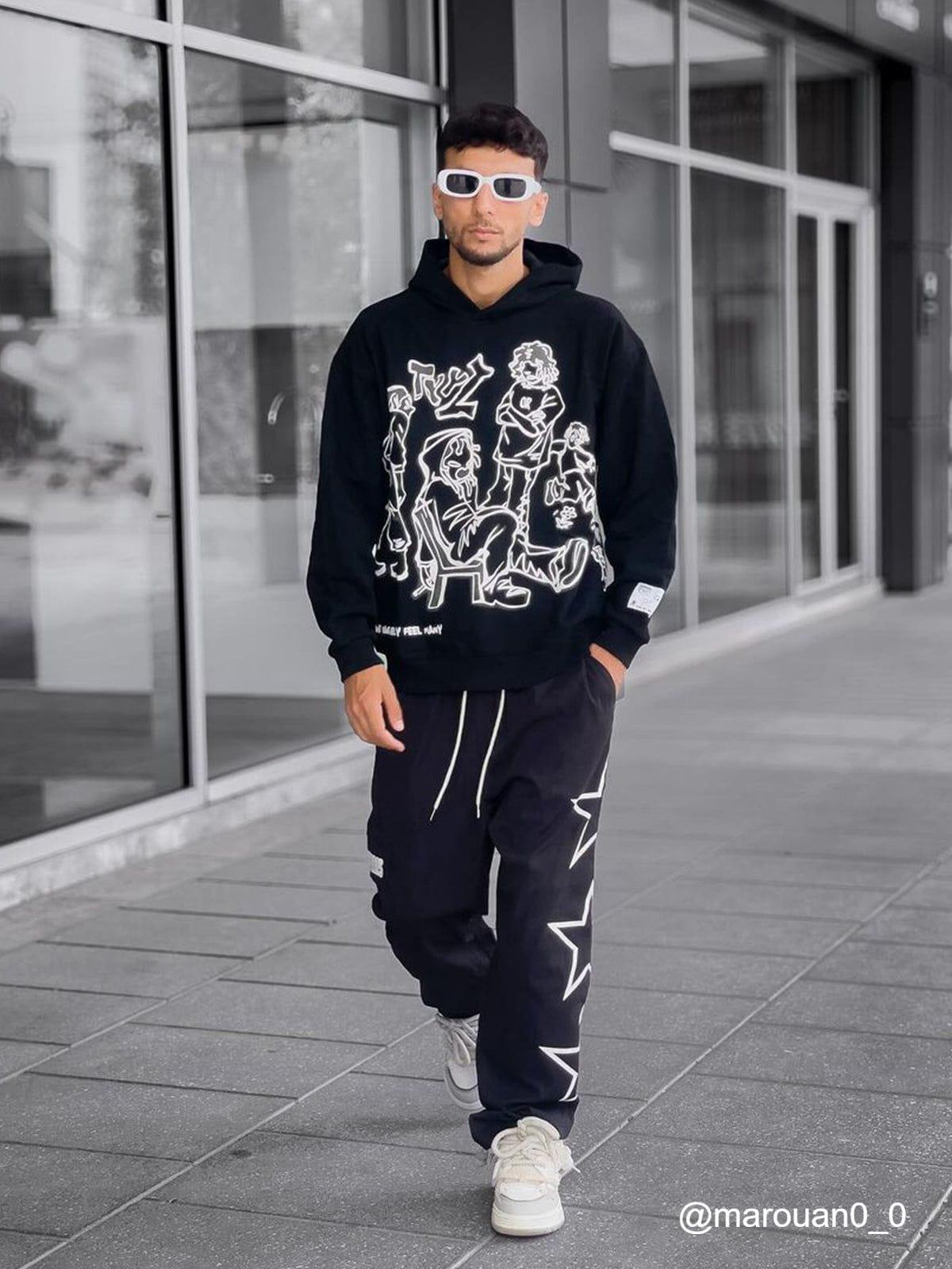 Aelfric Eden Cartoon Line Character Graphic Hoodie Product Image