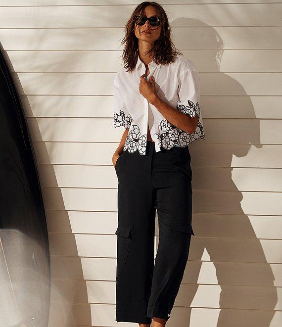 KARL LAGERFELD PARIS Stretch Flat Front Pants Product Image