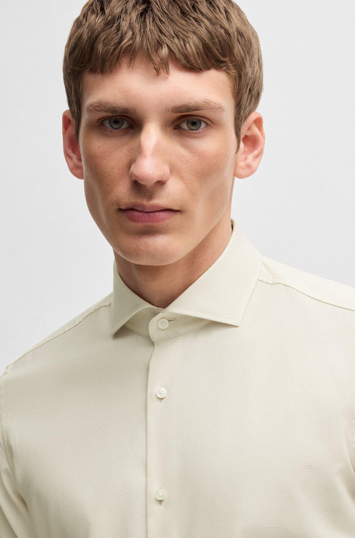 Slim-fit shirt in easy-iron stretch cotton Product Image