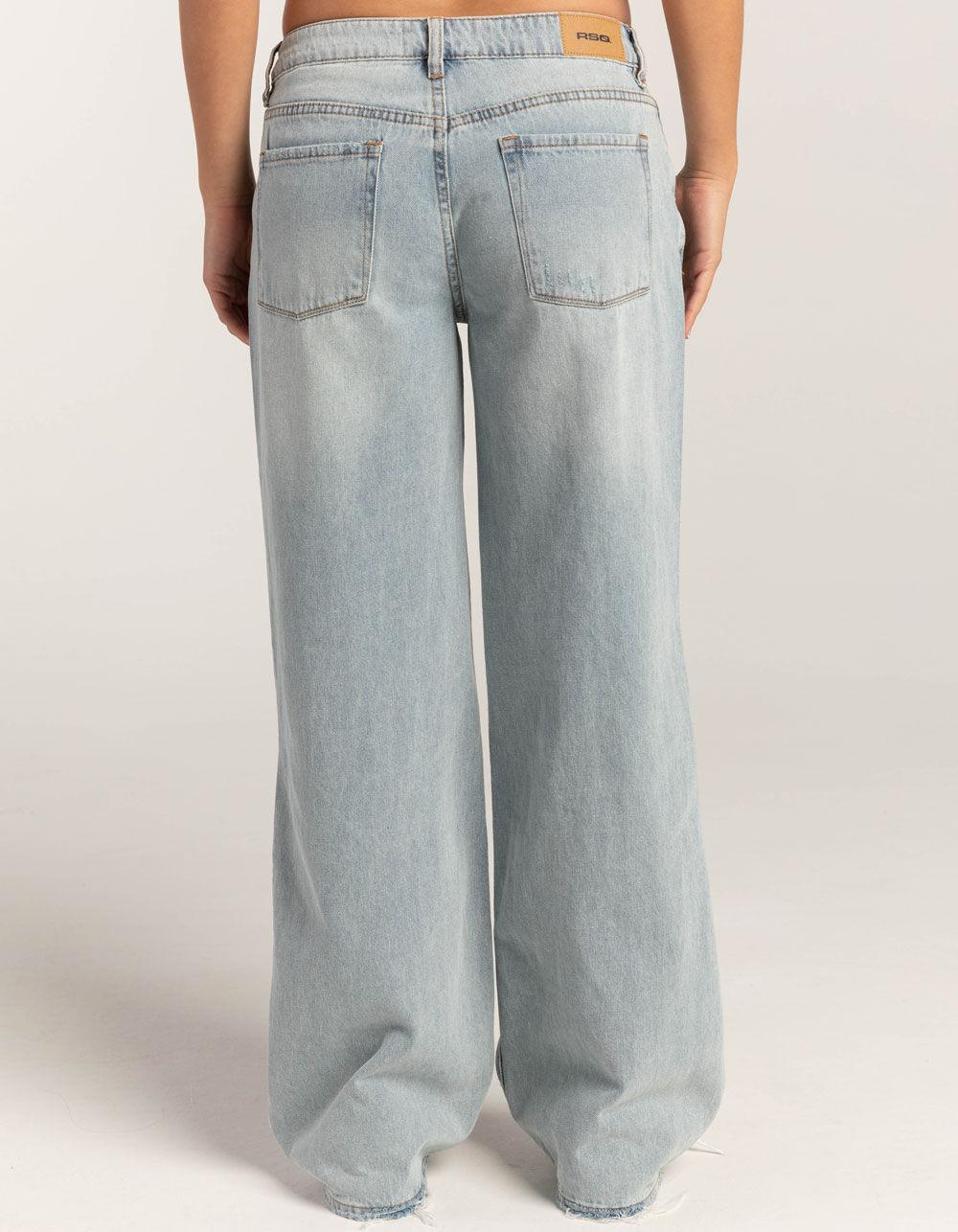 RSQ Womens Low Rise Baggy Jeans - LIGHT WASH Product Image