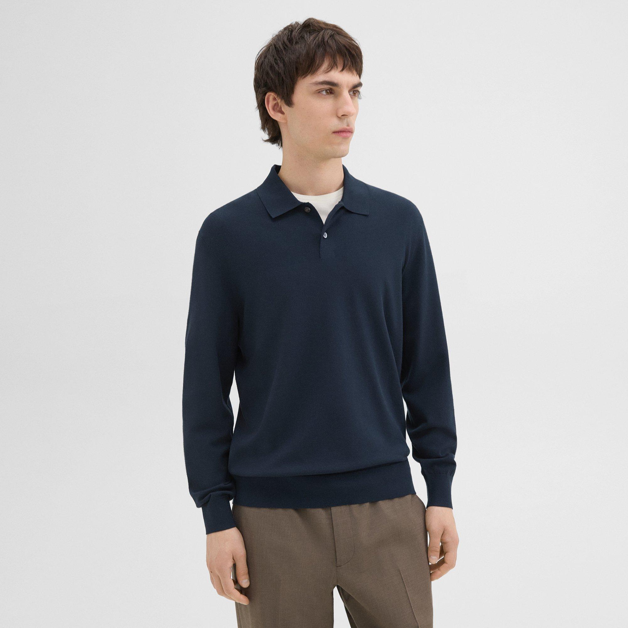 Light Bilen Goris Polo Long-Sleeve Shirt | Theory Product Image