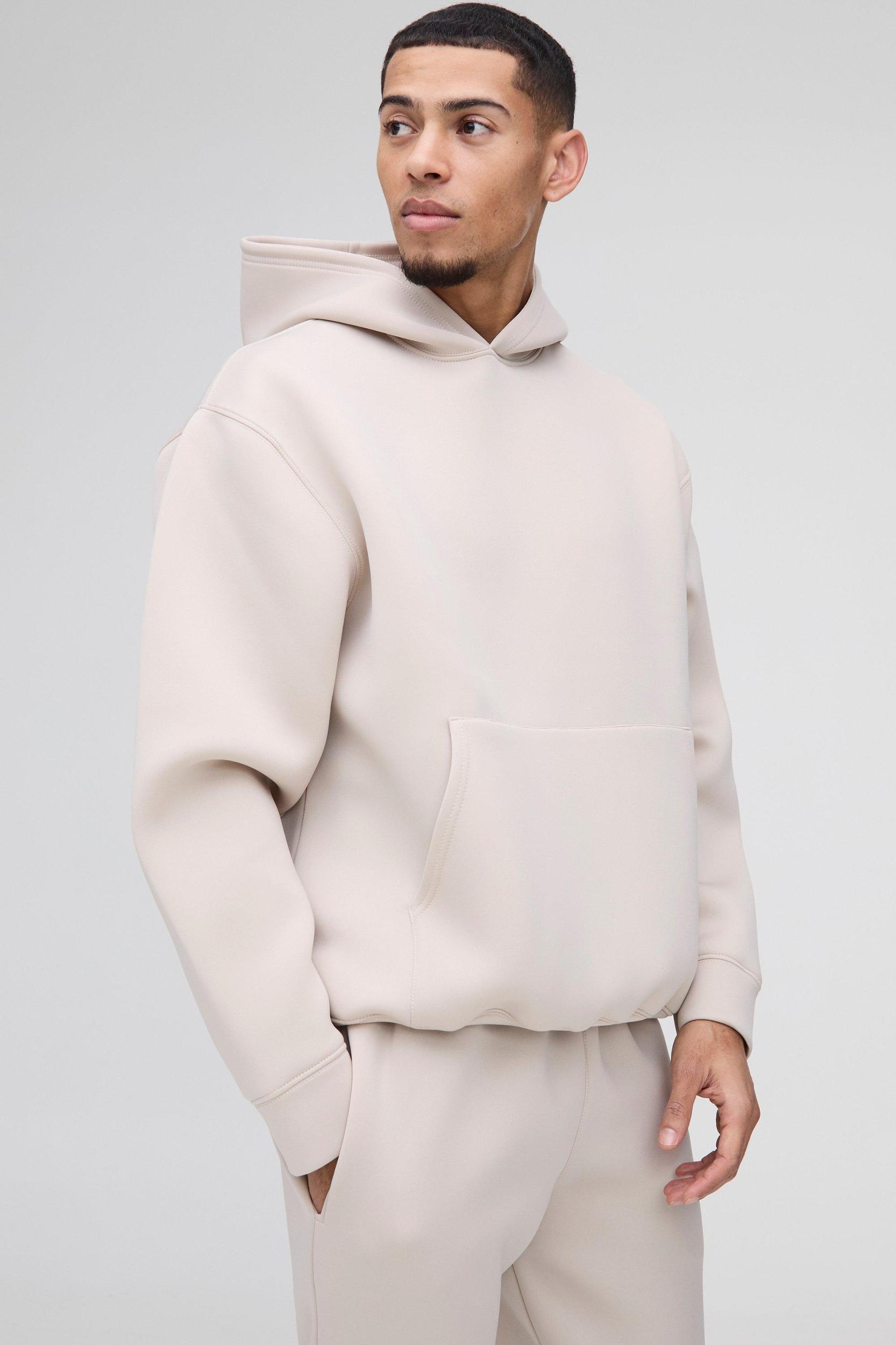 Oversized Bonded Scuba Hooded Tracksuit | boohooMAN USA Product Image