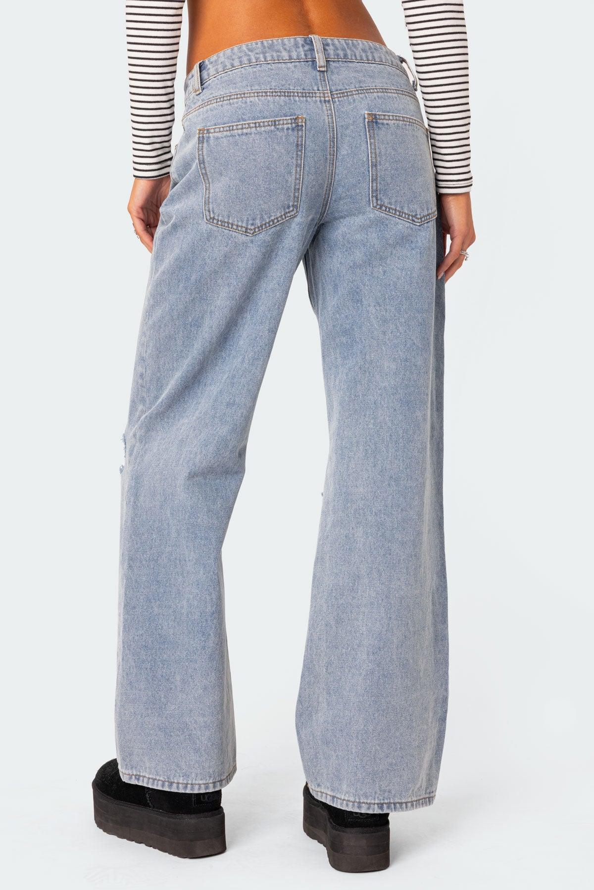 Debbie Distressed Low Rise Jeans Product Image