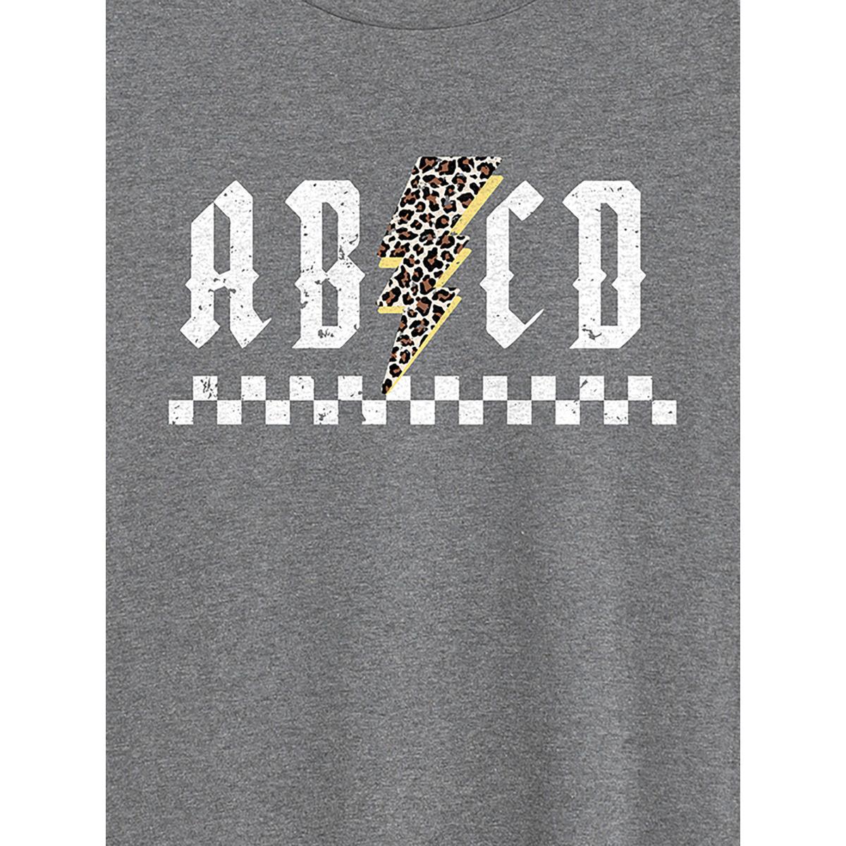 Plus Size Wild Letters Round Neck T-Shirt DarkGray Women Non Positive slogan Round Neck Everyday-Casual T-shirts BloomChic 28/5X Product Image