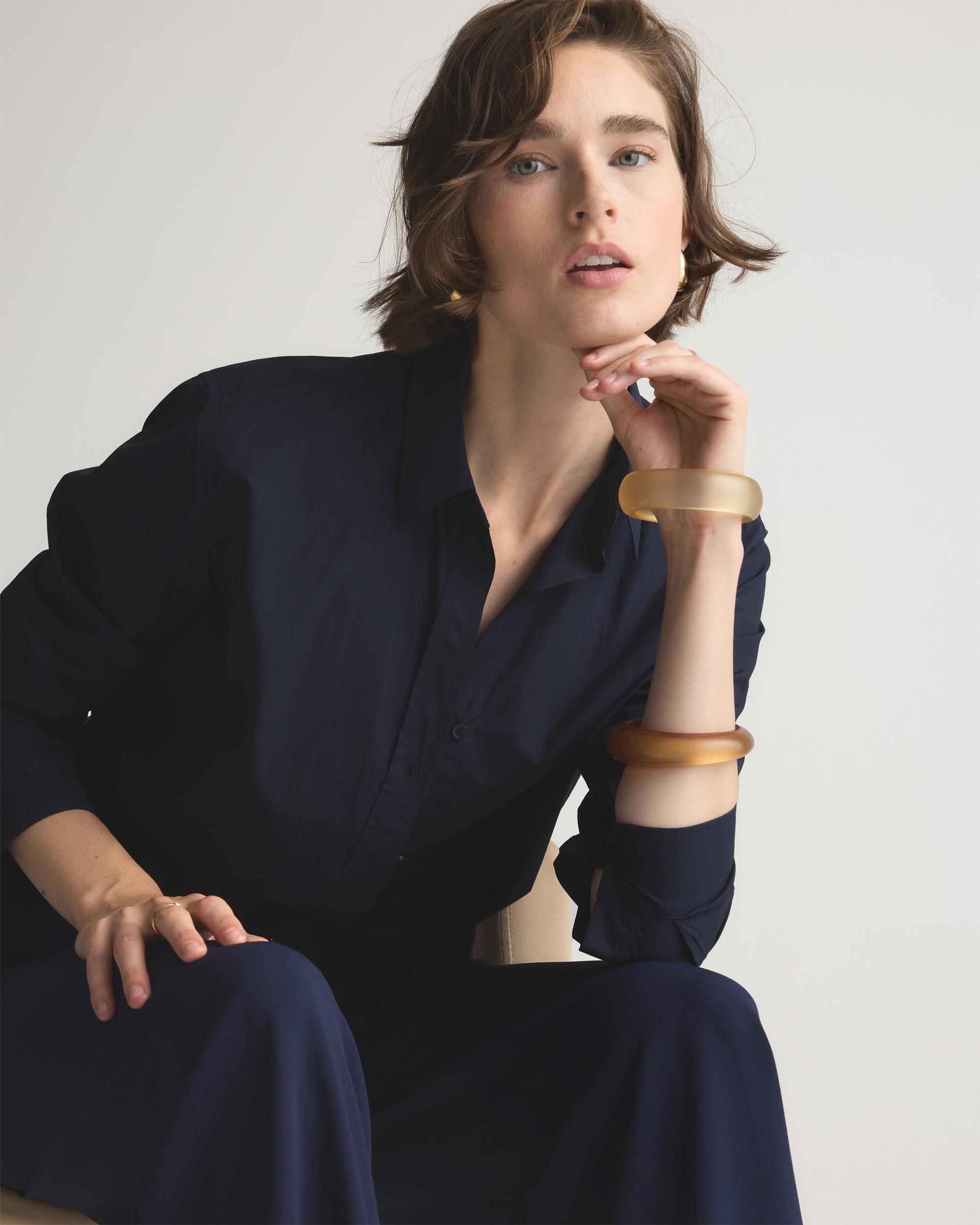 Quince | Women's Poplin Long Sleeve Shirt Organic Cotton Product Image