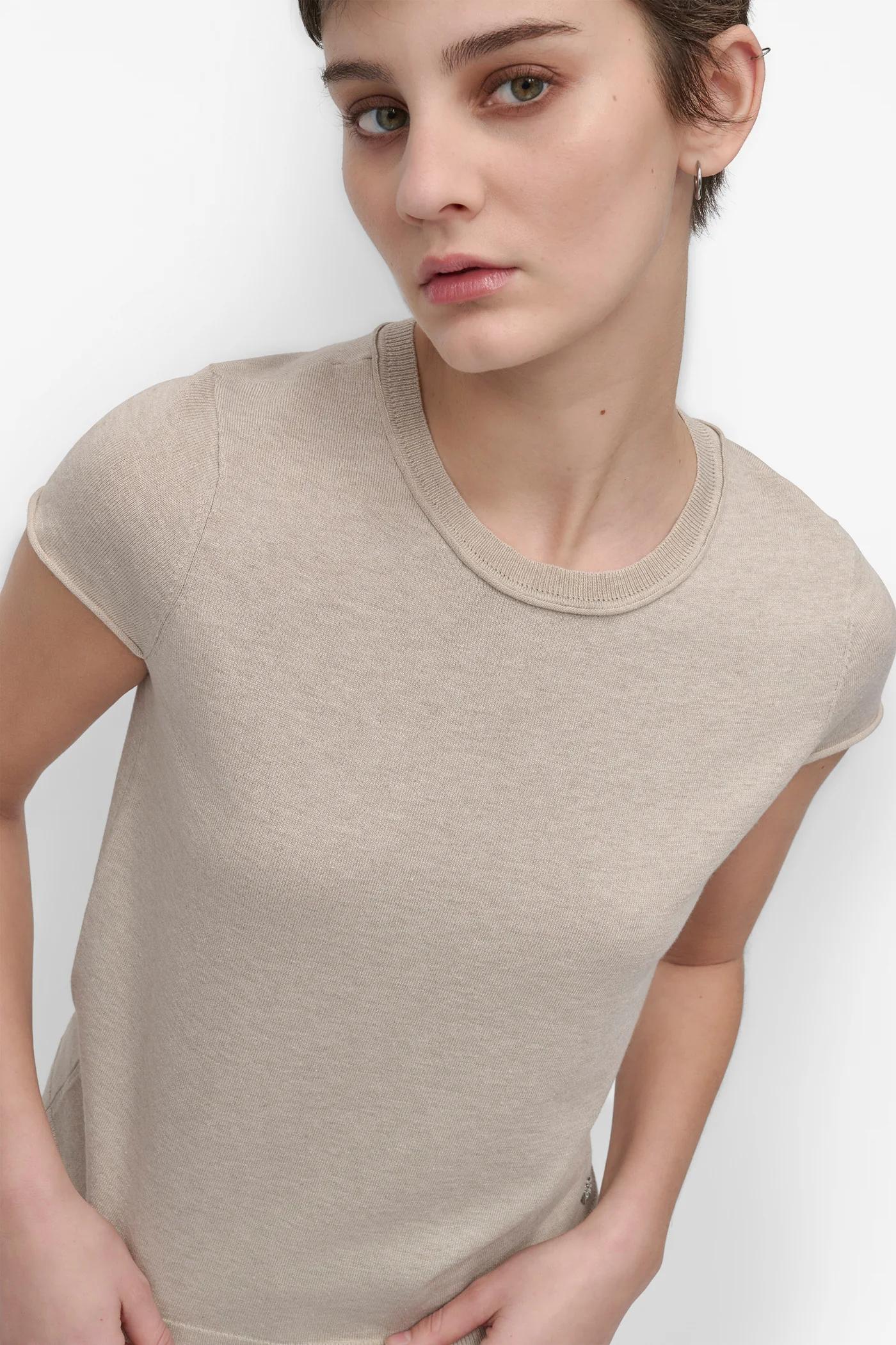 CAP SLEEVE CREW NECK KNIT Product Image