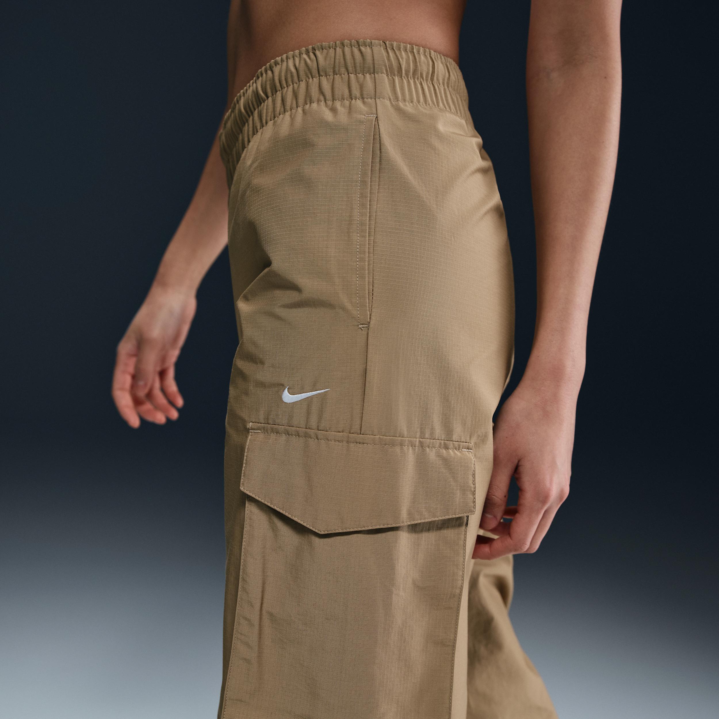 Nike Womens Nike NSW EVRTHNG Woven Mid Rise Cargo Pants - Womens Parachute Beige/White Product Image
