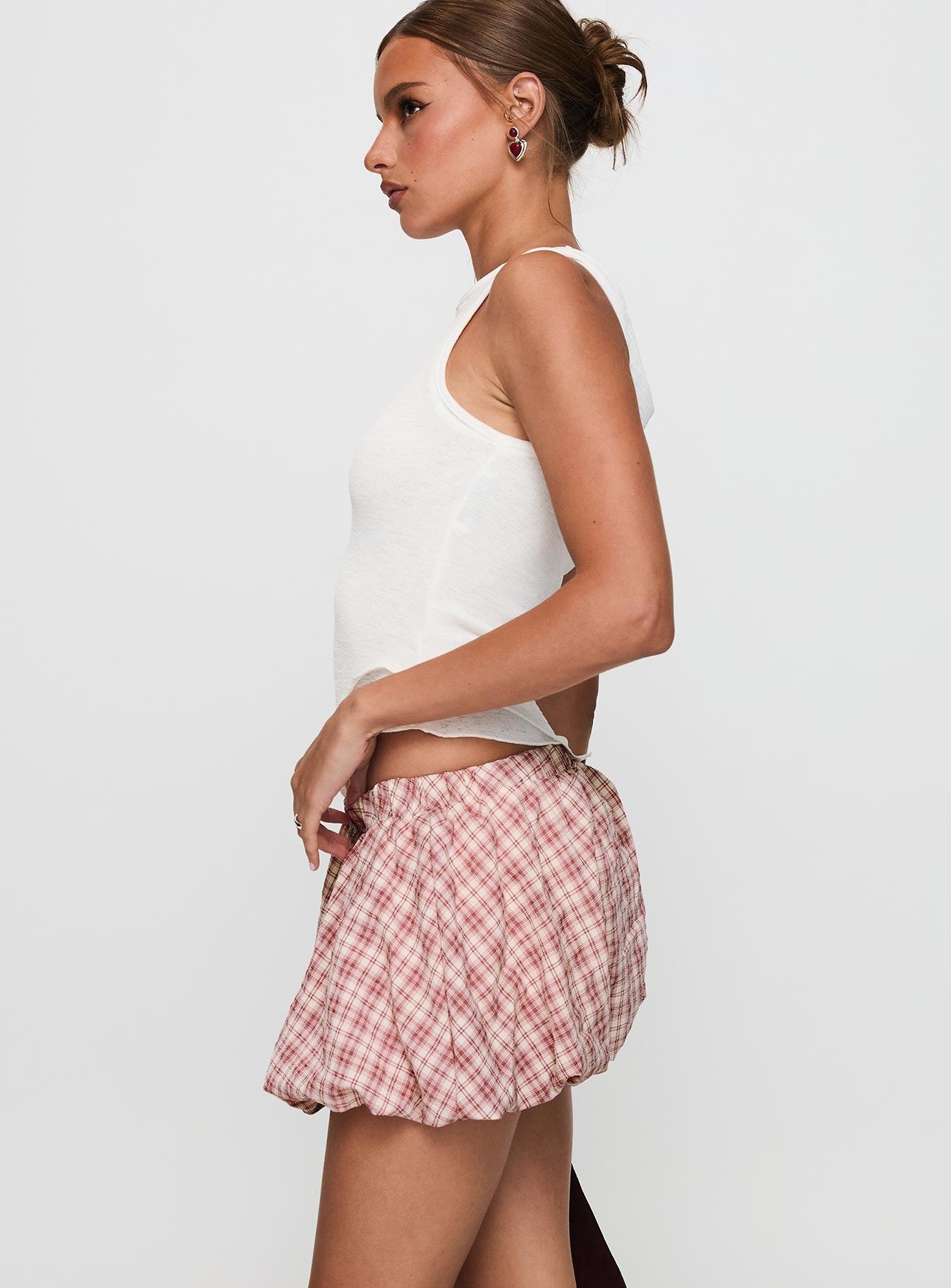 Cydnee Bubble Hem Mini Skort Red Multi Product Image