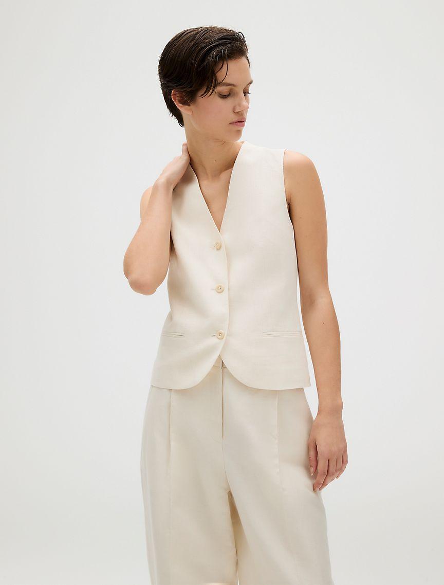 Linen Blend Pleated Pants Product Image