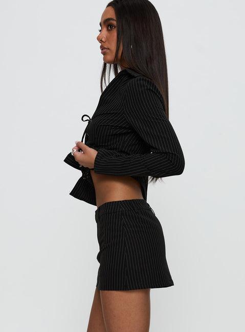 Feminique Skort Black Stripe Product Image