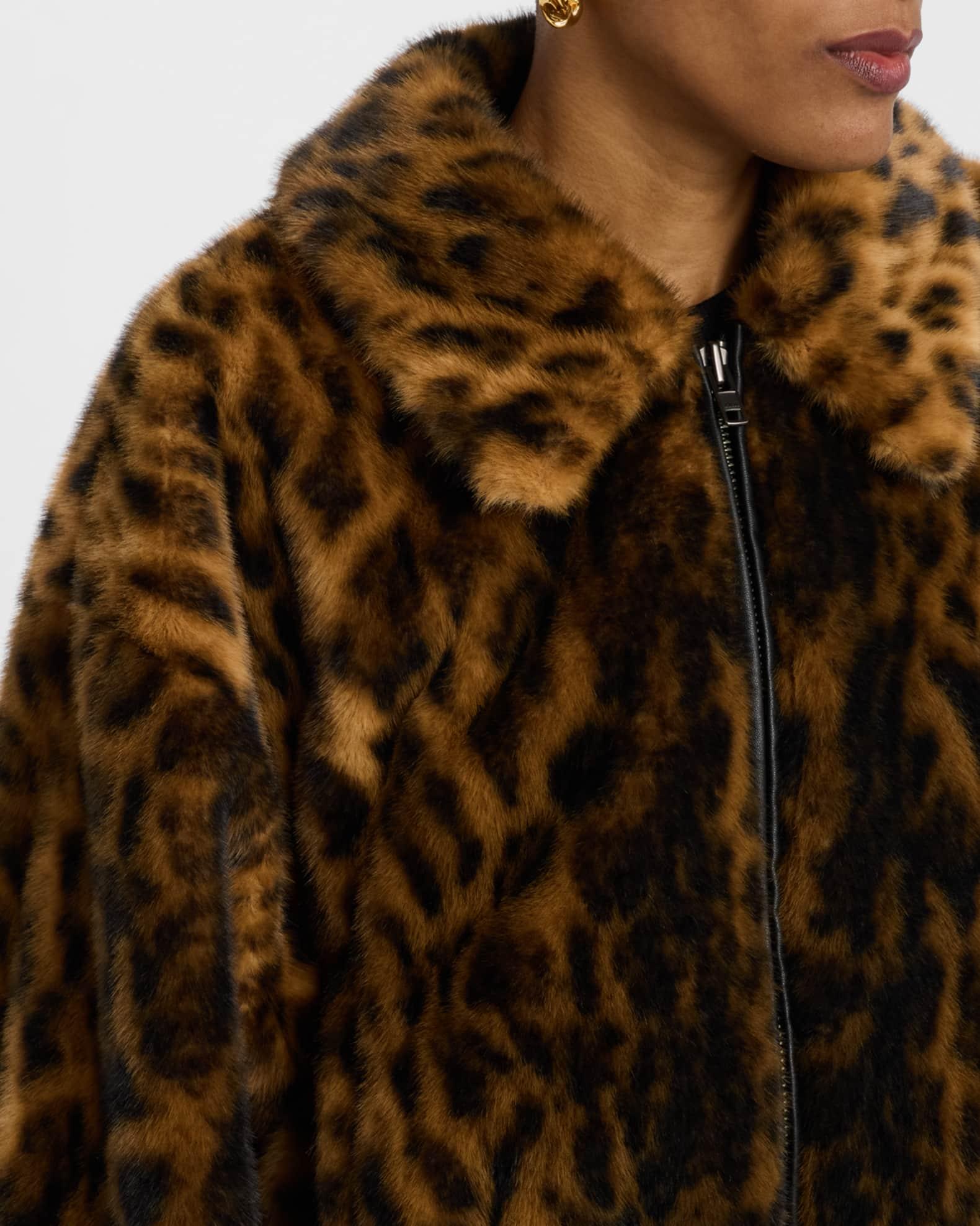 Esme Leopard Faux Fur Jacket Product Image