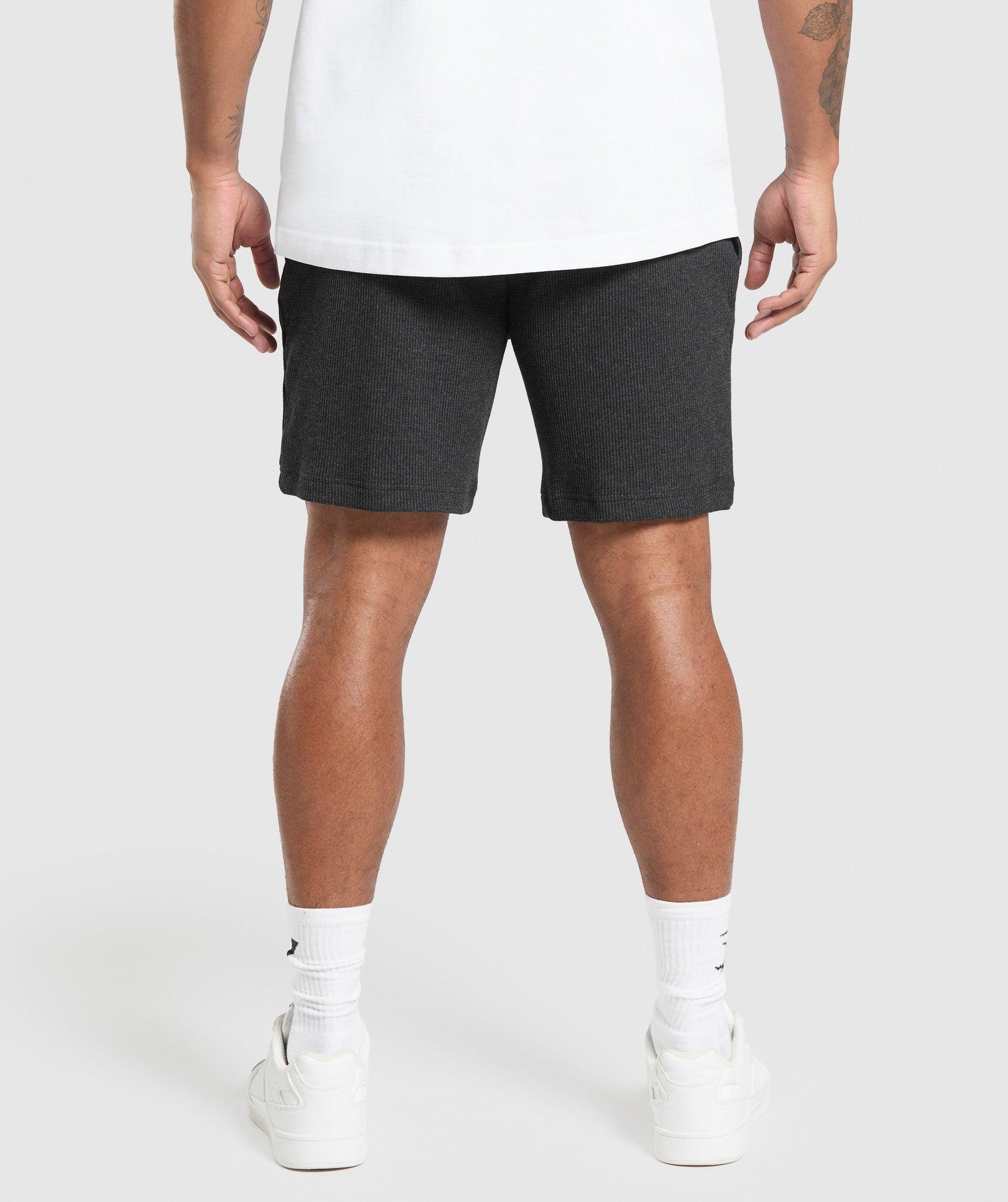 Gymshark Waffle Shorts - Black Male Product Image