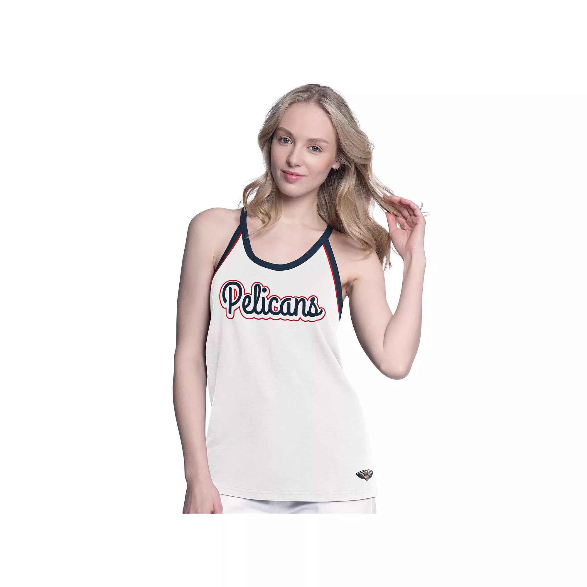 Women's G-III 4Her by Carl Banks White Oklahoma City Thunder Curveball Racerback Tank Top,  Product Image