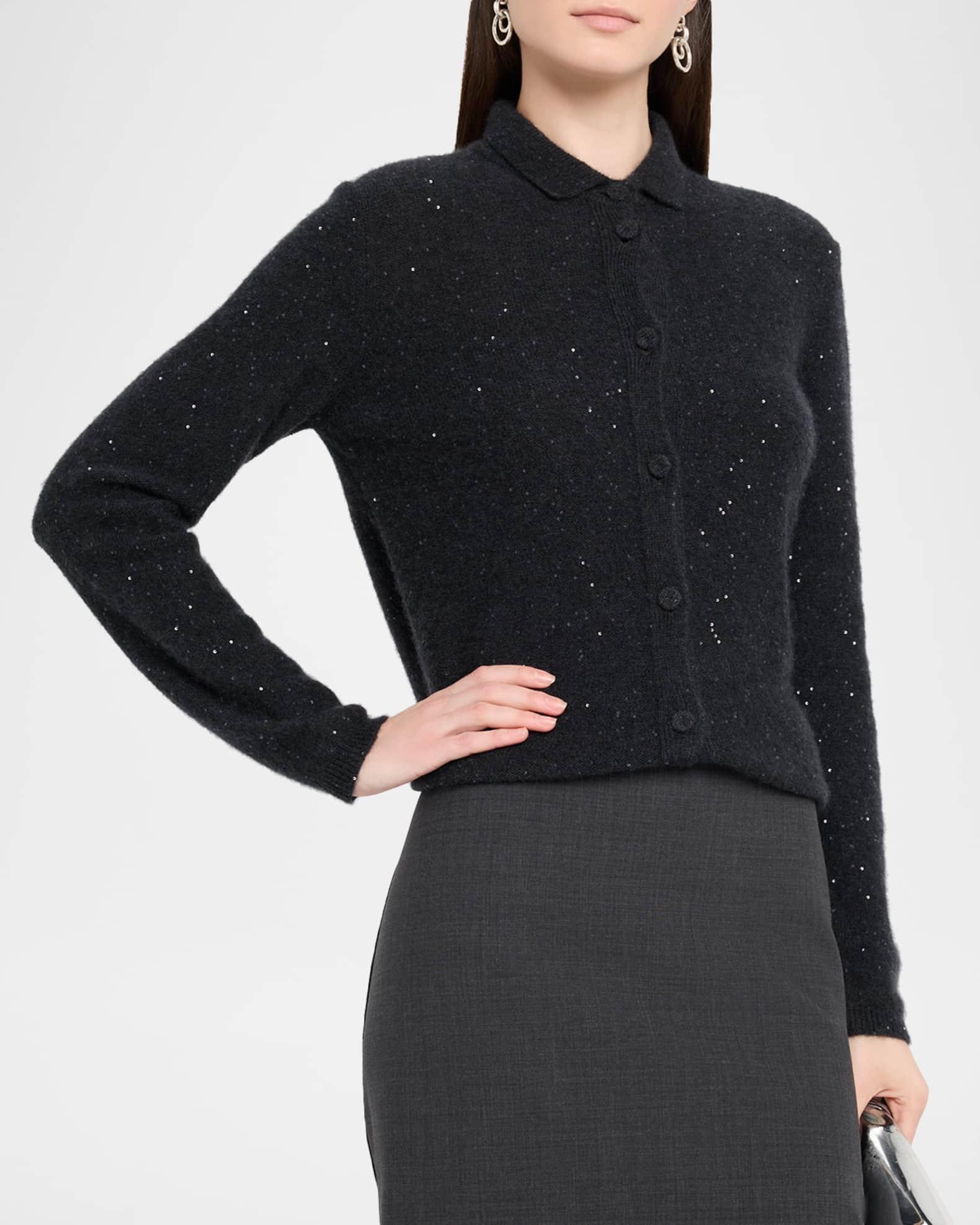 Button-Down Sequin Cardigan Product Image
