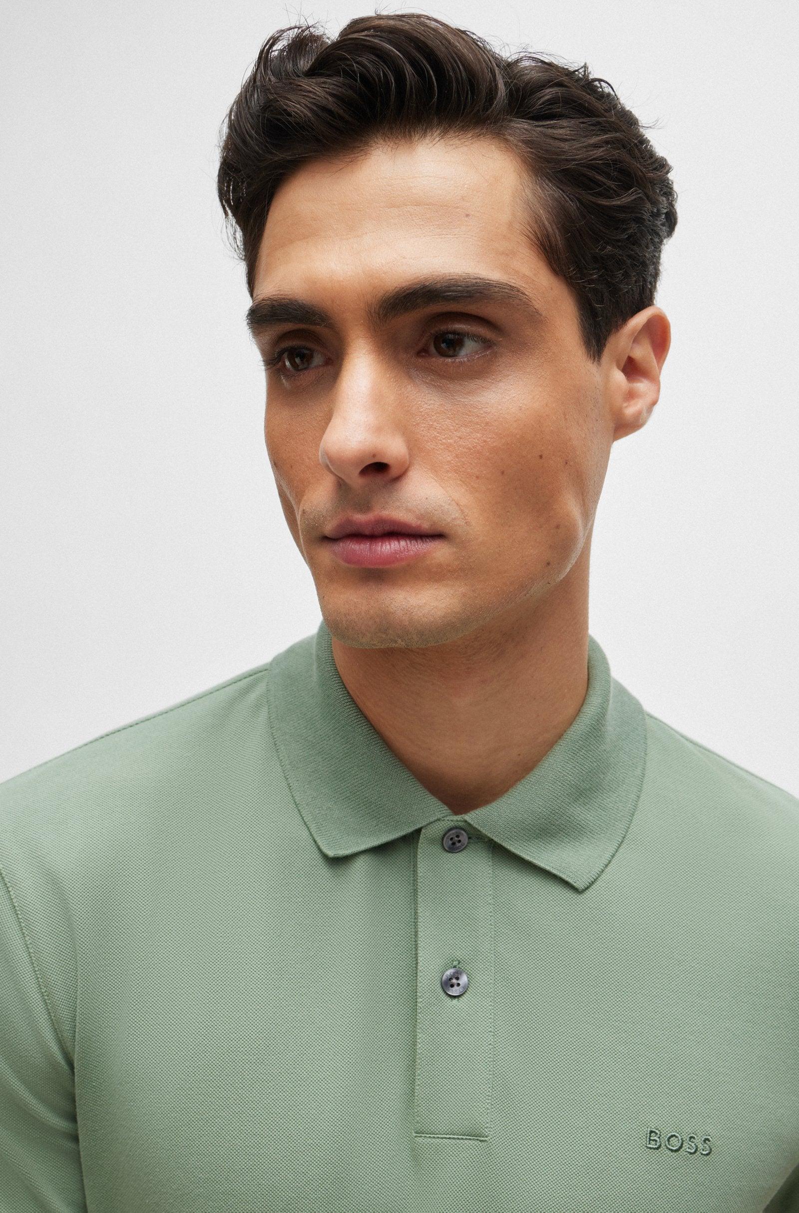 Boss COTTON POLO SHIRT WITH EMBROIDERED LOGO Product Image