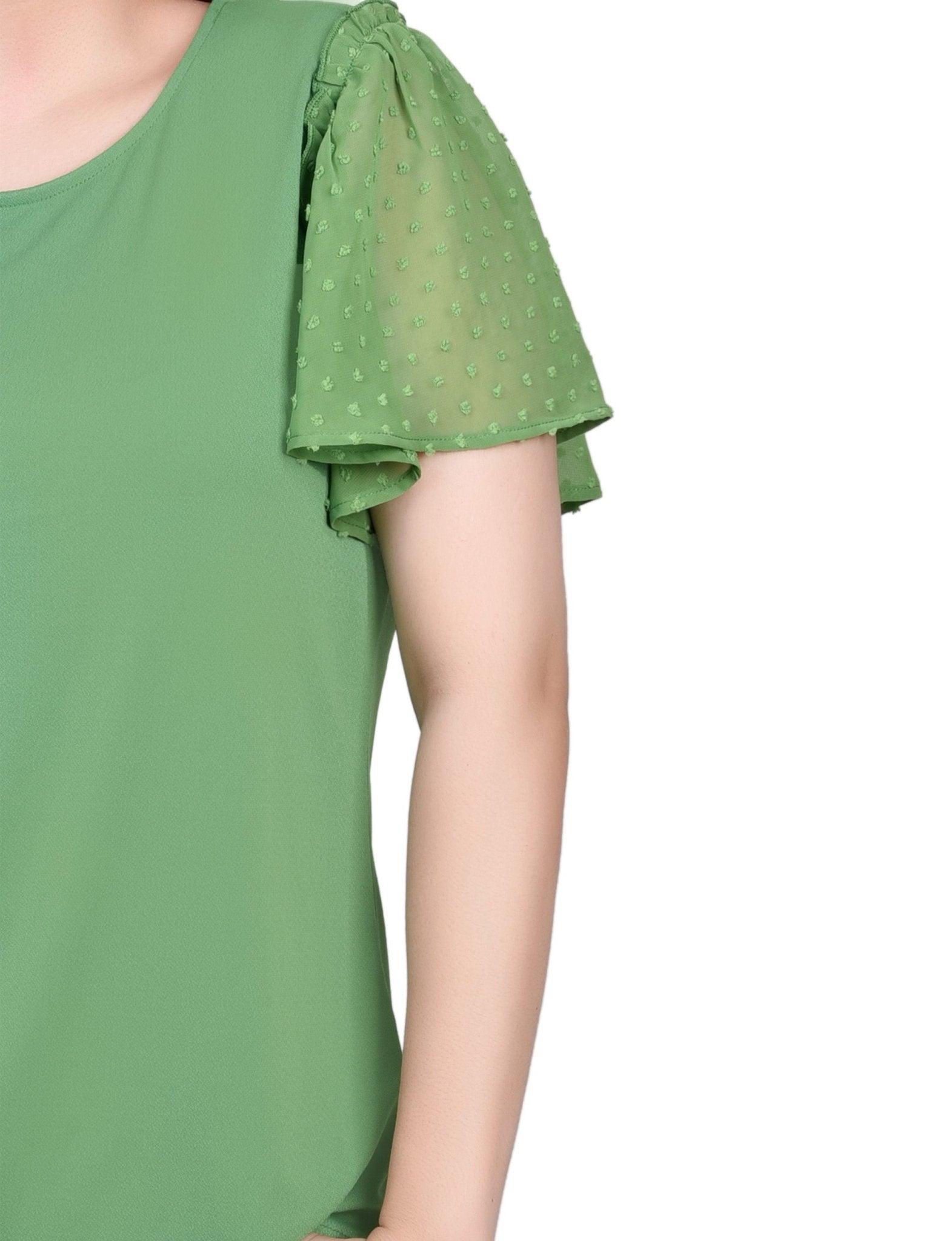 Clip Dot Flutter Sleeve Top - Petite Product Image